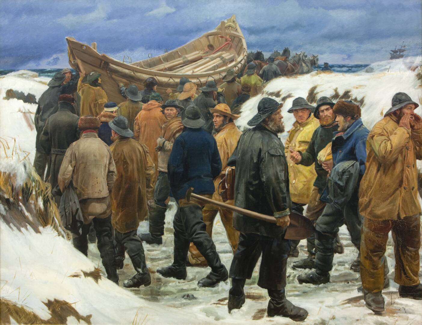 The Lifeboat is Taken through the Dunes, by Michael Ancher, 1883