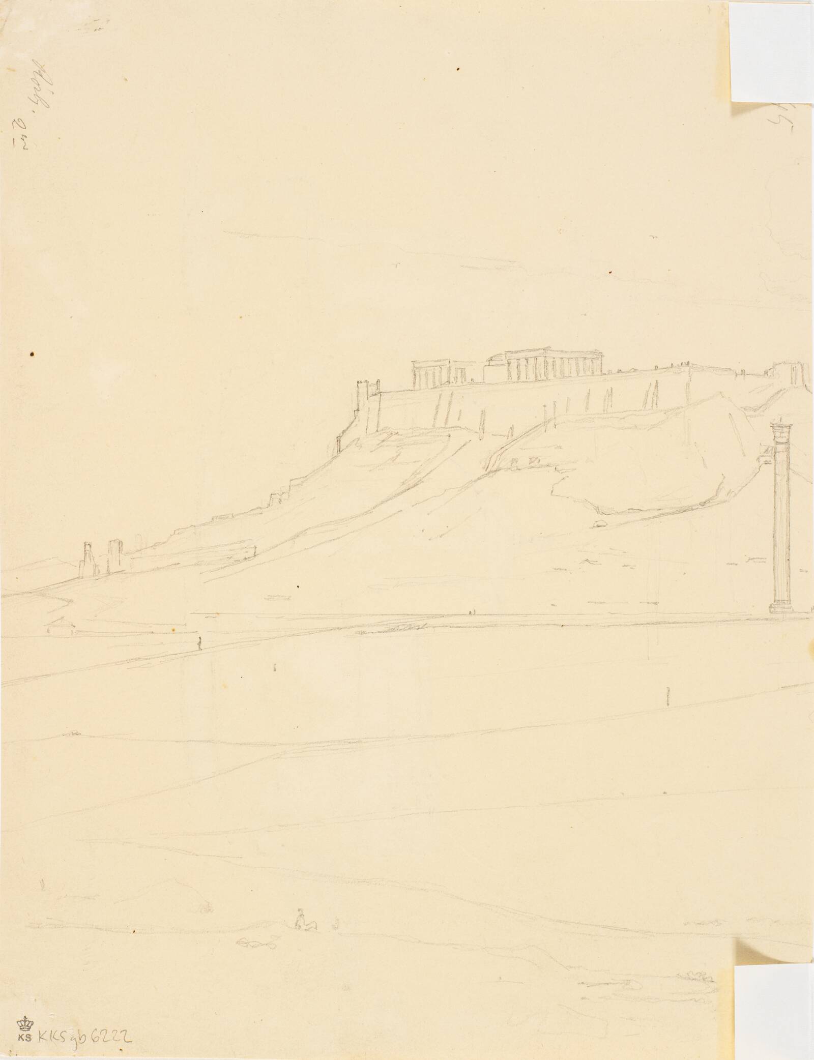 Udsigt mod Akropolis, Martinus Rørbye, 1836
