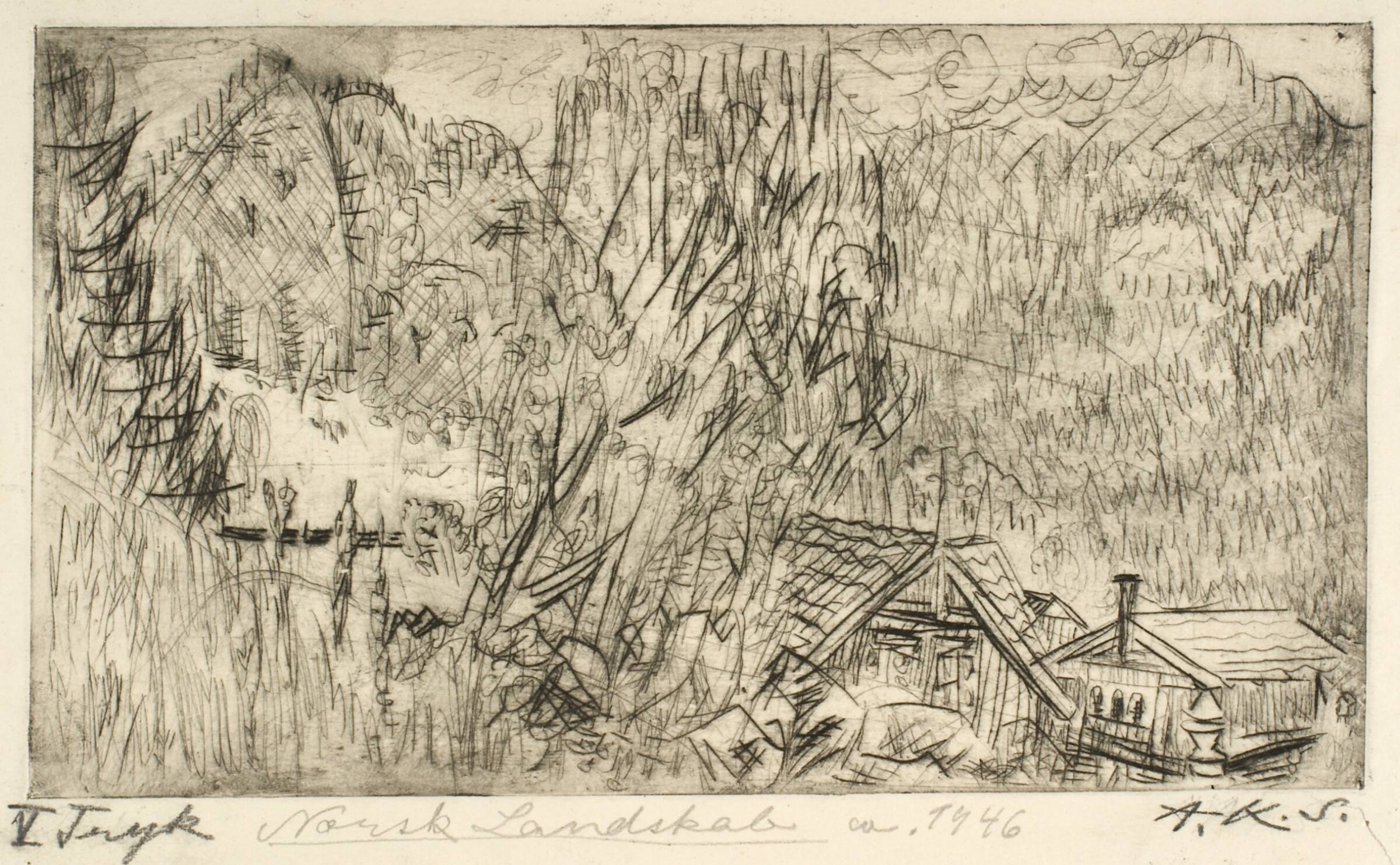 Norsk landskab, Anna Klindt Sørensen, 1944-1947