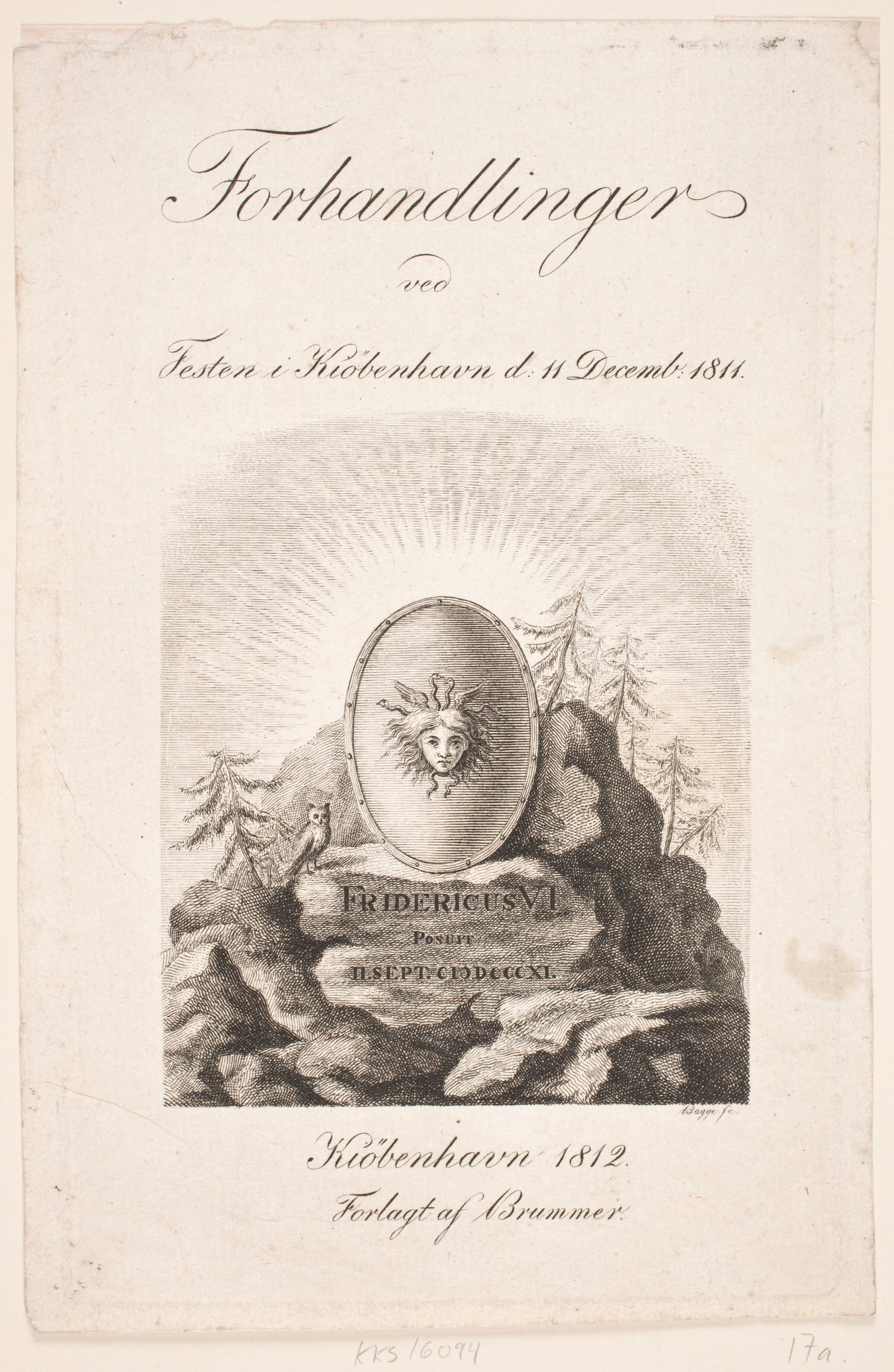 Titelblad til "Forhandlinger ved festen i København 11. dec. 1811", Oluf Olufsen Bagge, 1812