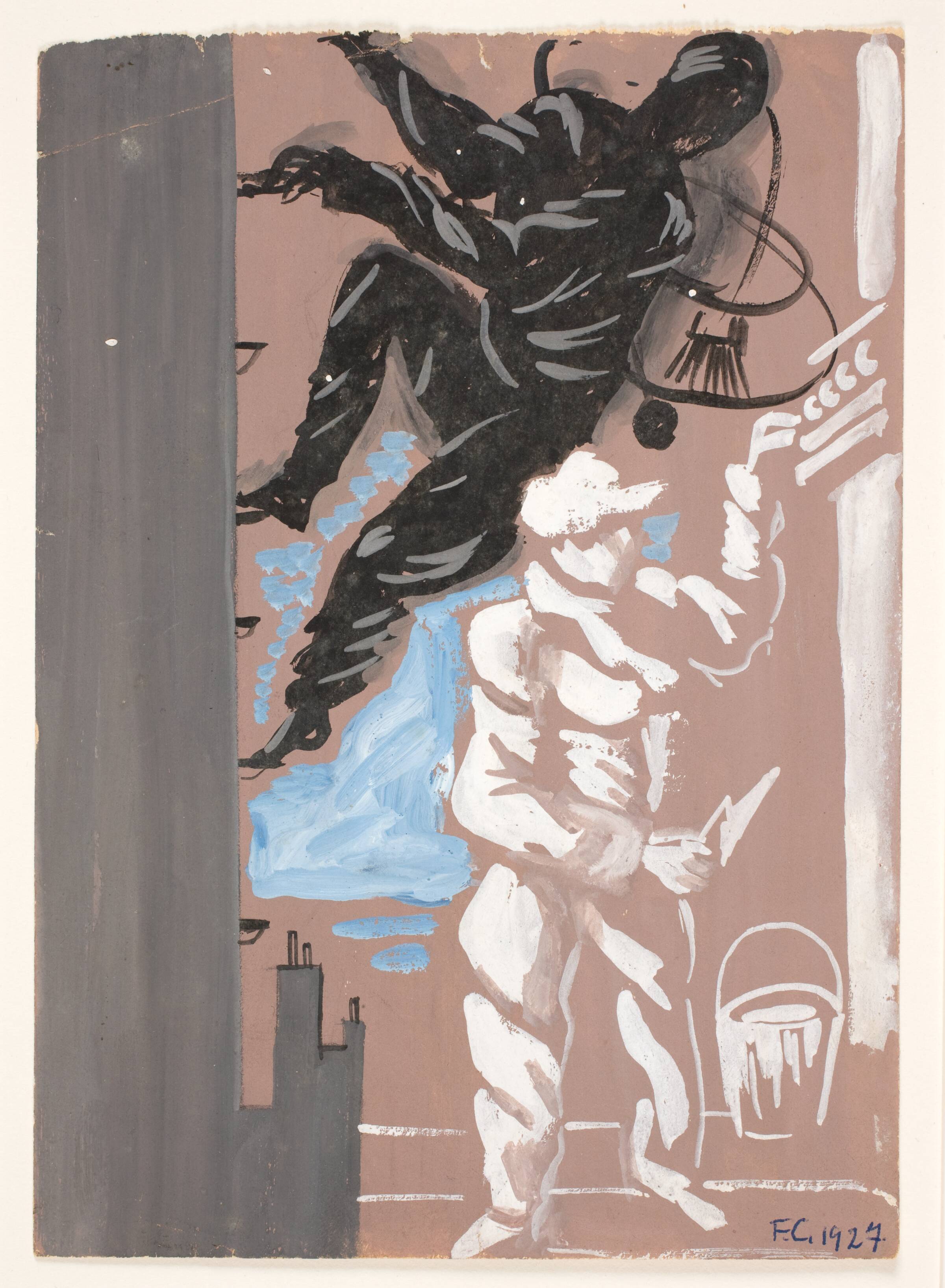 Komposition med to arbejdere, Franciska Clausen, 1927