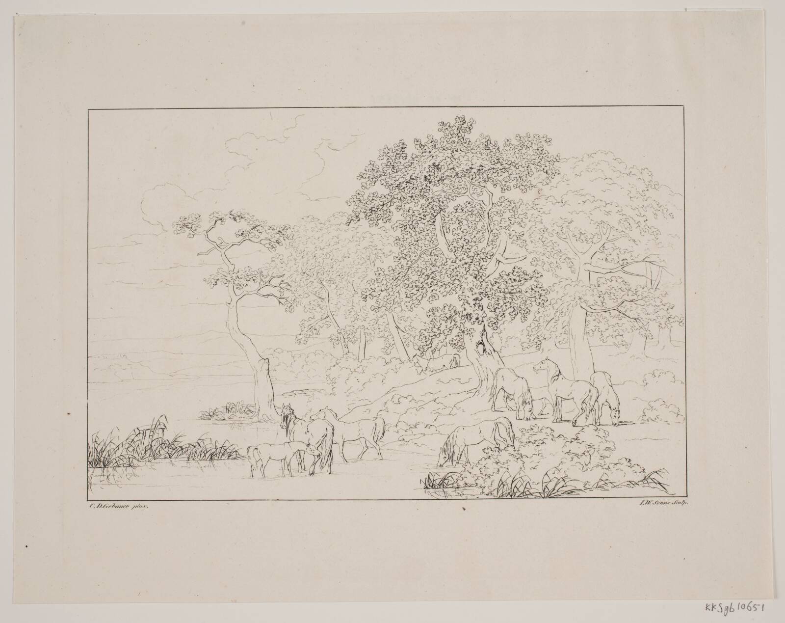 Heste ved en sø, Jørgen V. Sonne, 1826