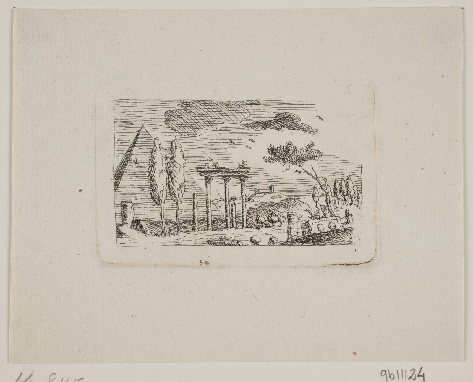 Pyramide og ruiner, Johan Bülow, 1751-1828