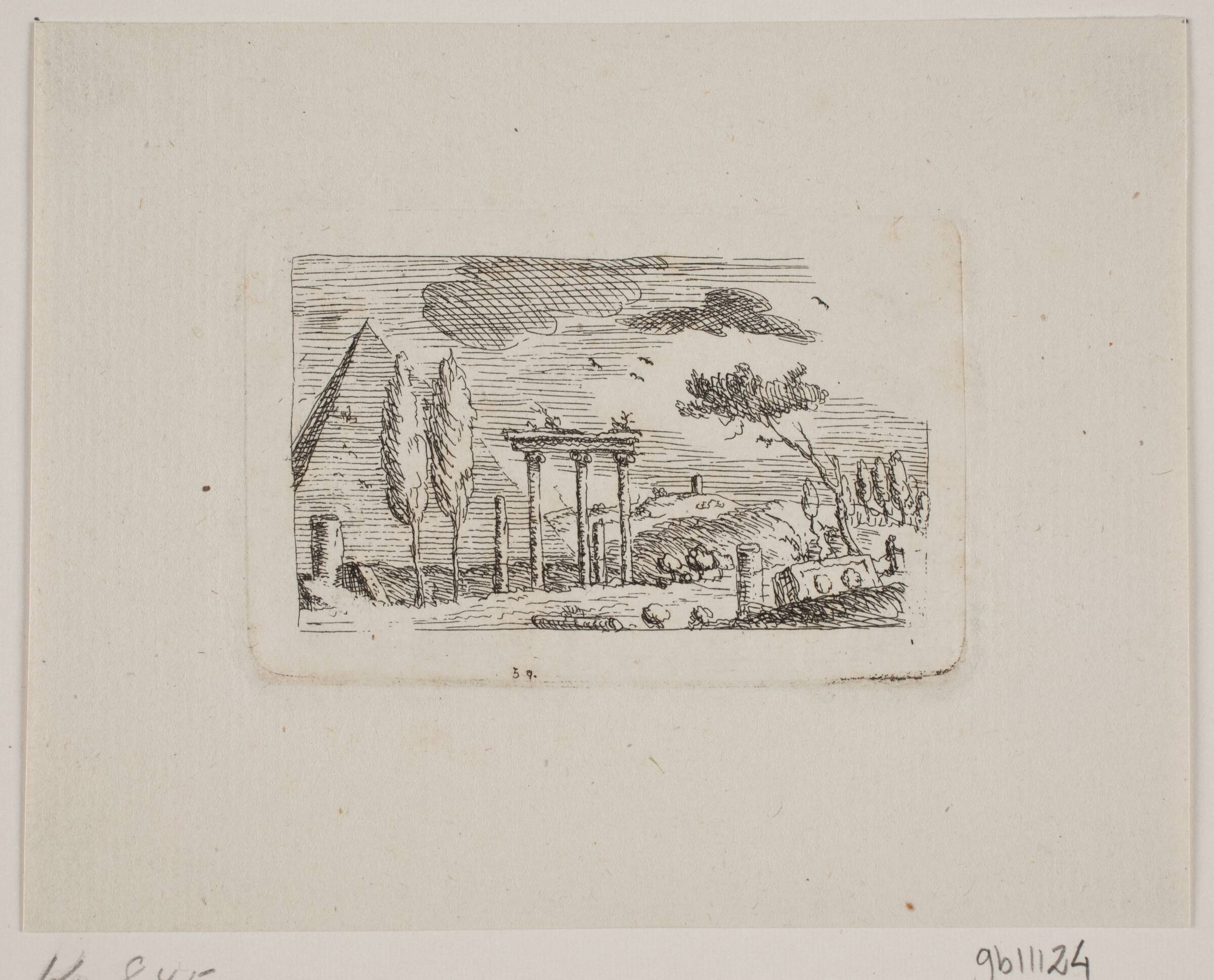 Pyramide og ruiner, Johan Bülow, 1751-1828