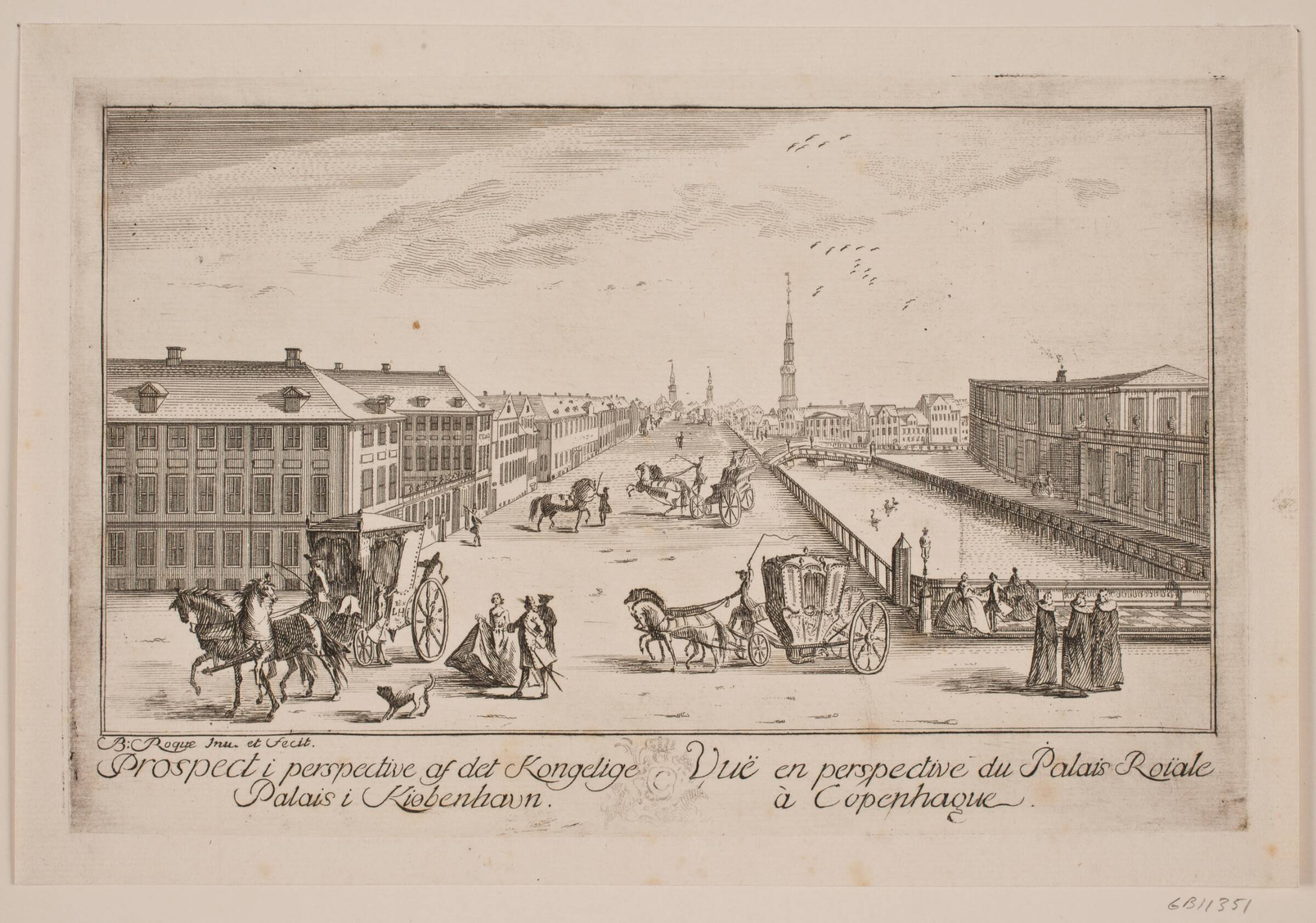 Frederiksholms kanal, t.v. Prinsens Palæ, Bartholomæus Roque, 1740-1749