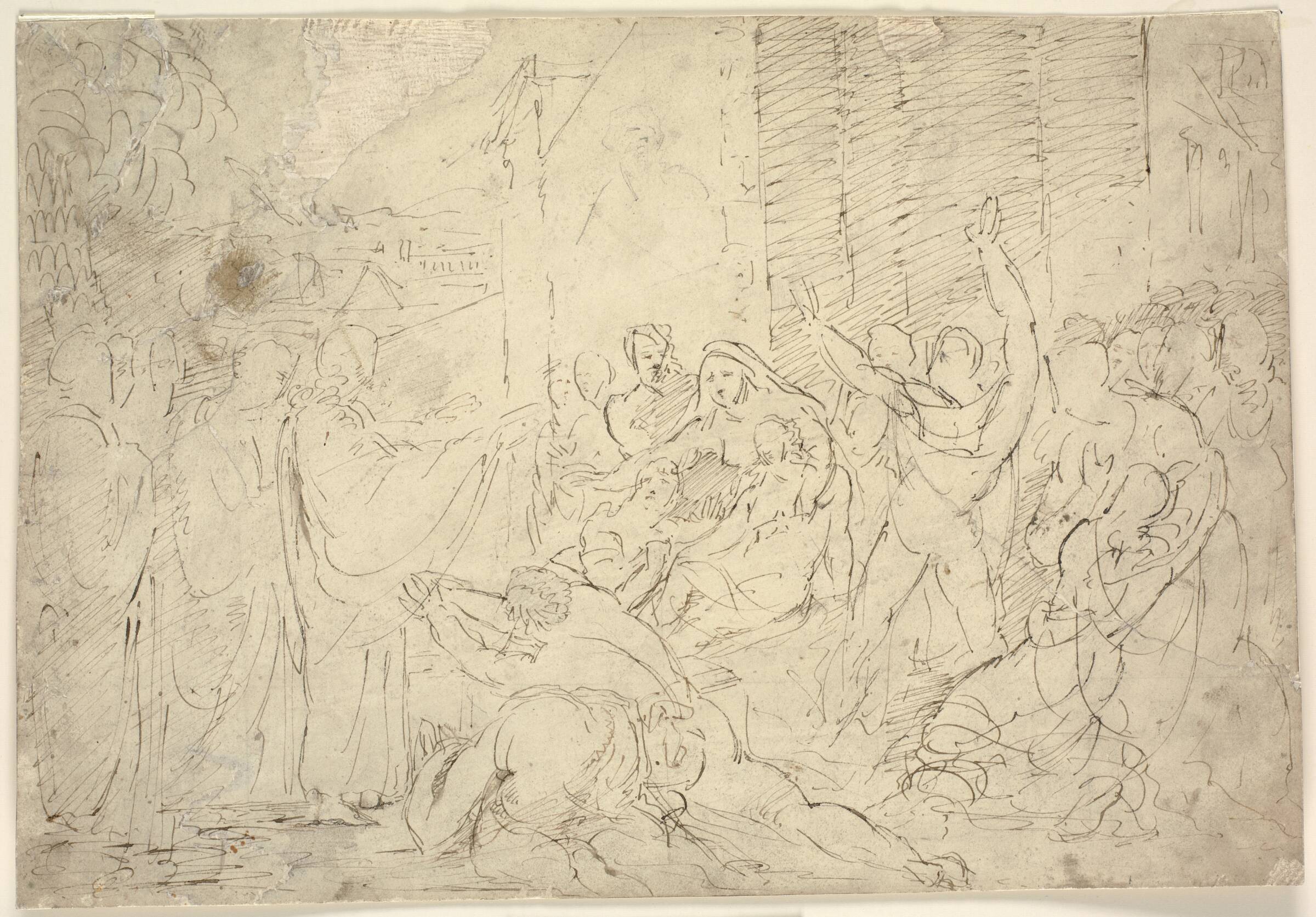 Kristus helbreder en syg eller Lazarus' opvækkelse, William Hilton, 1820-1839
