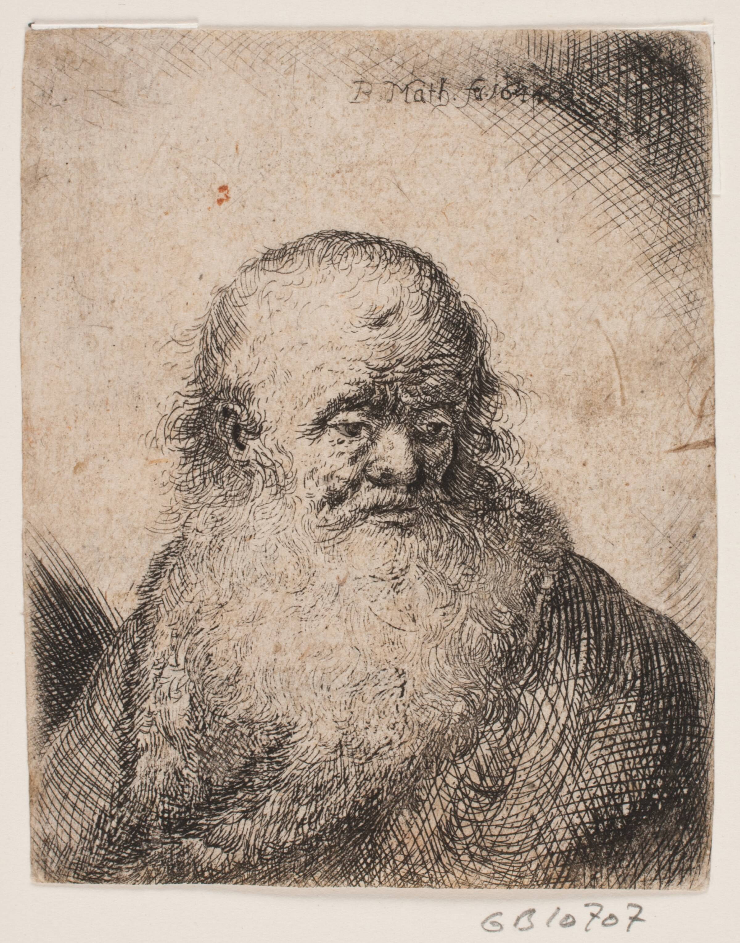 Gammel mand med stort skæg, Broder Matthisen, 1644