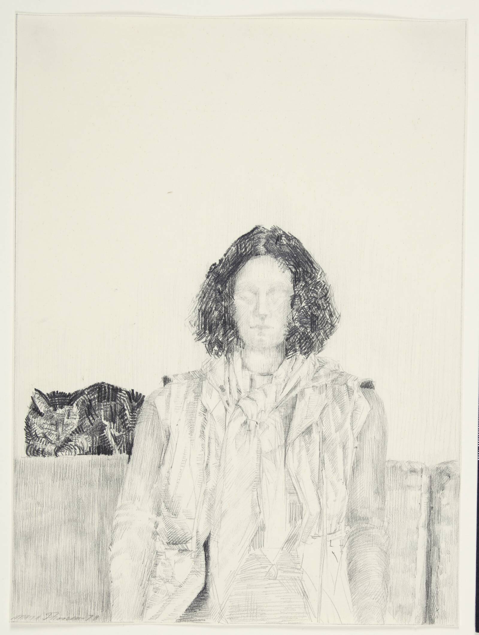 Kvinde med kat, Maria Thorsen, 1984
