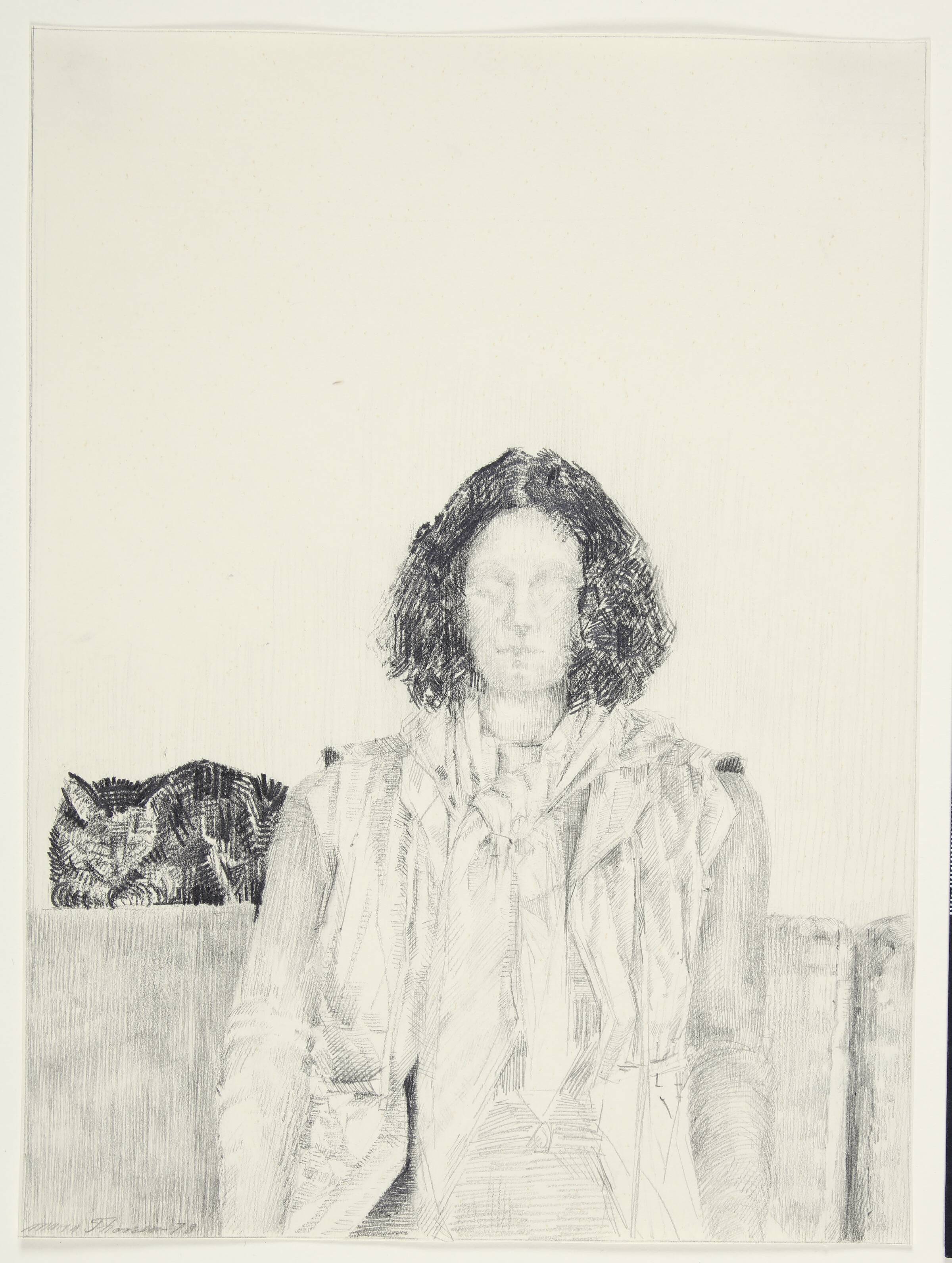 Kvinde med kat, Maria Thorsen, 1984