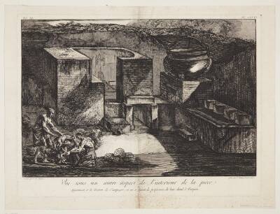 Vue sous un autre aspect de l'interieur de la piece appartenant a la maison de Campagne, et ou se faisant la préparation du bain chaud à Pompeiia