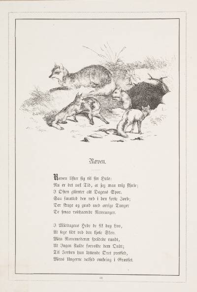 Ræven. Illustration til H.V. Kaalund, "Fabler for Børn"