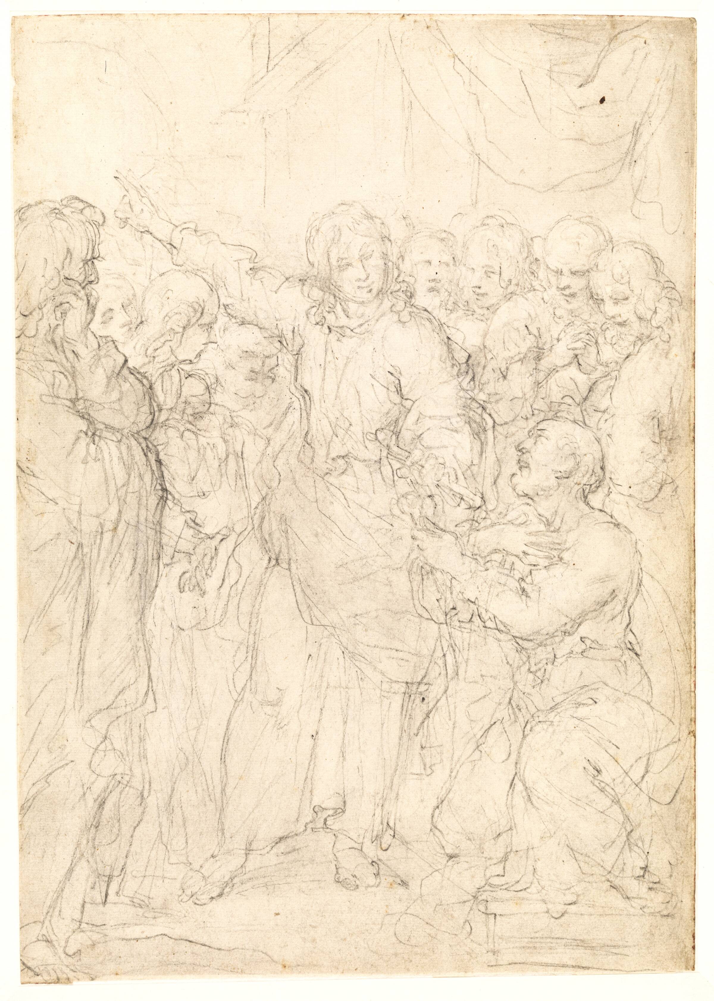 Kristus overrækker himmerigets nøgler til Sankt Peter (Traditio Clavium), Giuseppe Ghezzi, 1634-1721
