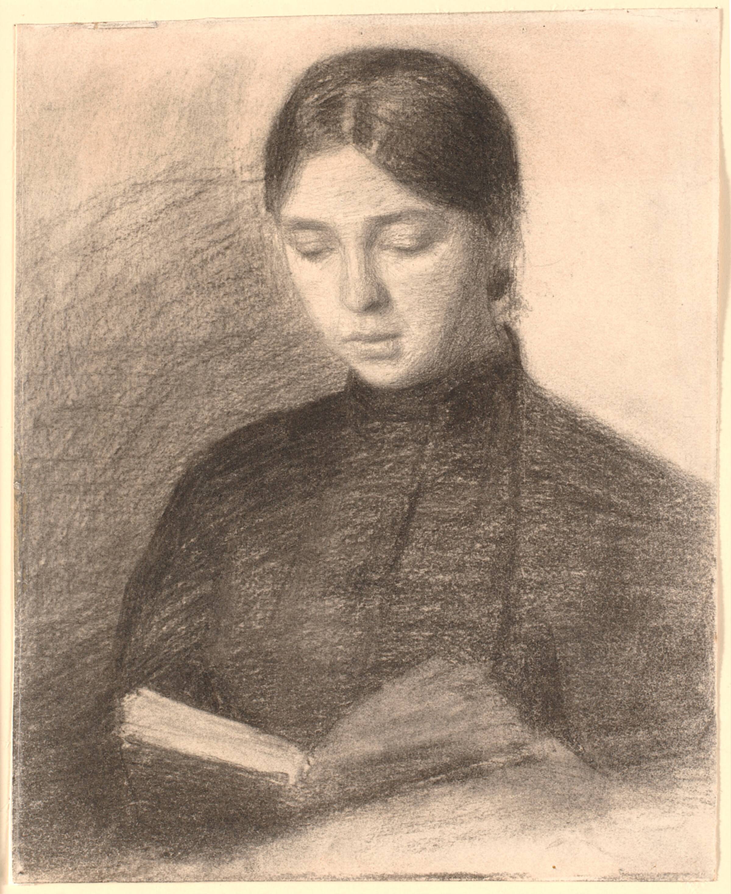 Kunstnerens søster Anna, læsende, Vilhelm Hammershøi, 1886