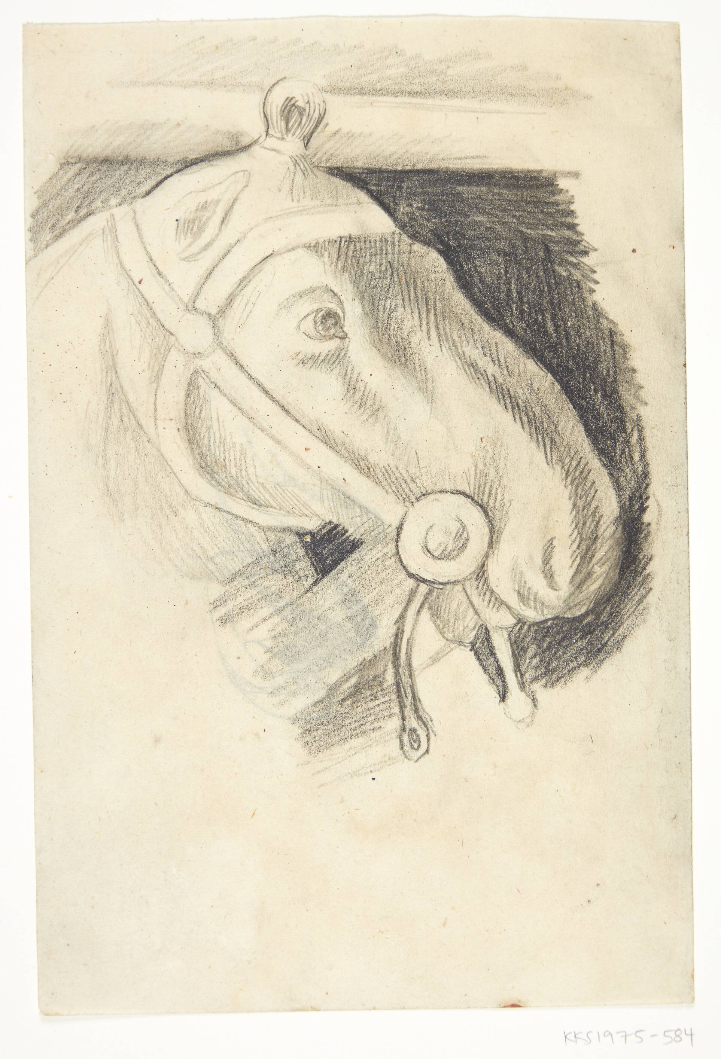 Hestehoved. Kompositionsskitse til P. Uccellos "La Battaglia", William Scharff, 1901-1959