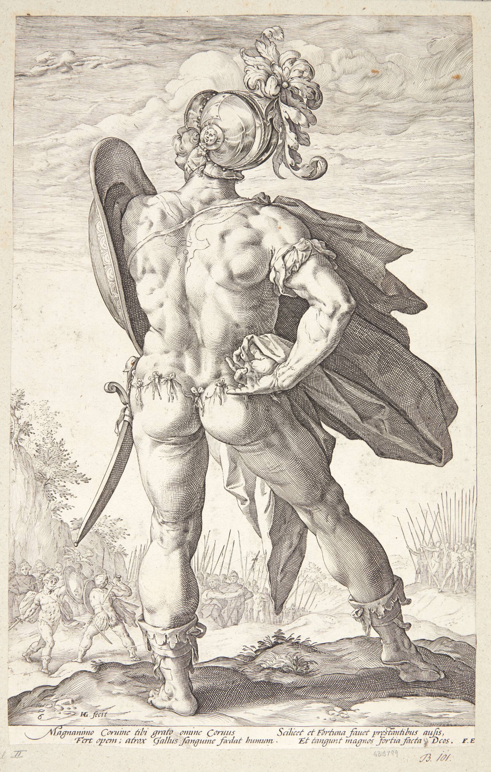 Marcus Valerius Corvus, Hendrick Goltzius, 1586