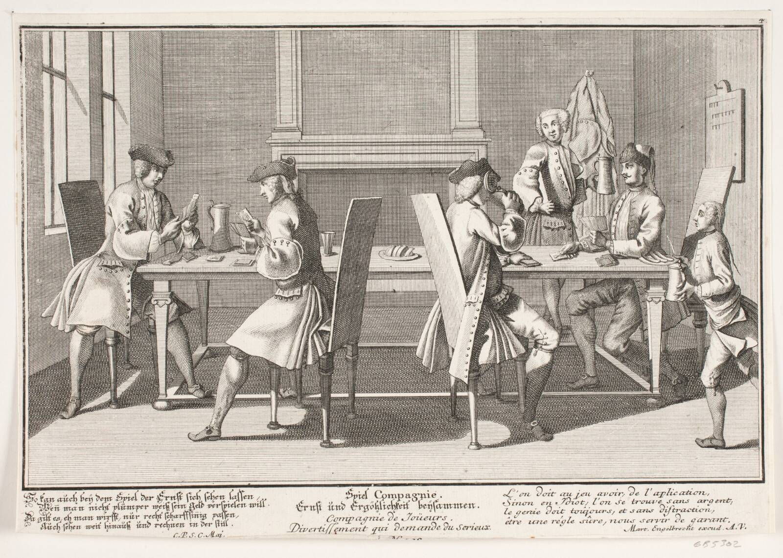 Kortspillere., Michael Rössler, 1705-1777