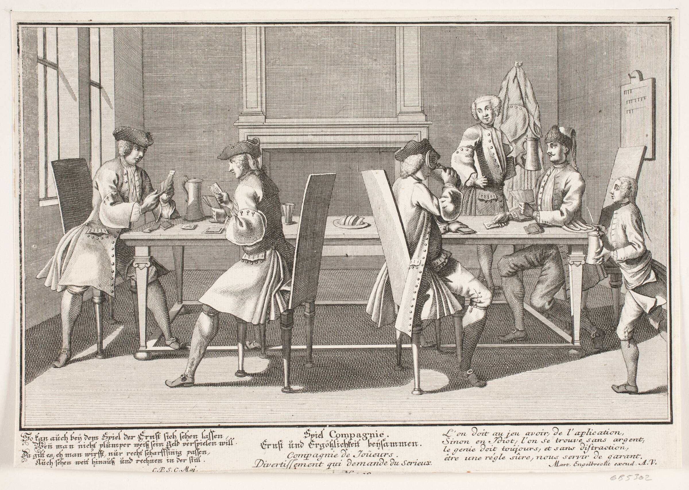 Kortspillere., Michael Rössler, 1705-1777