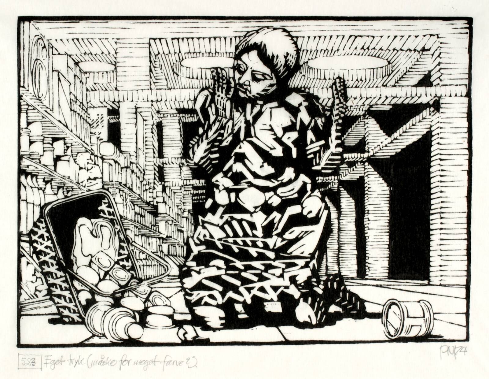 Orfeus og Eurydike III, Palle Nielsen, 1974