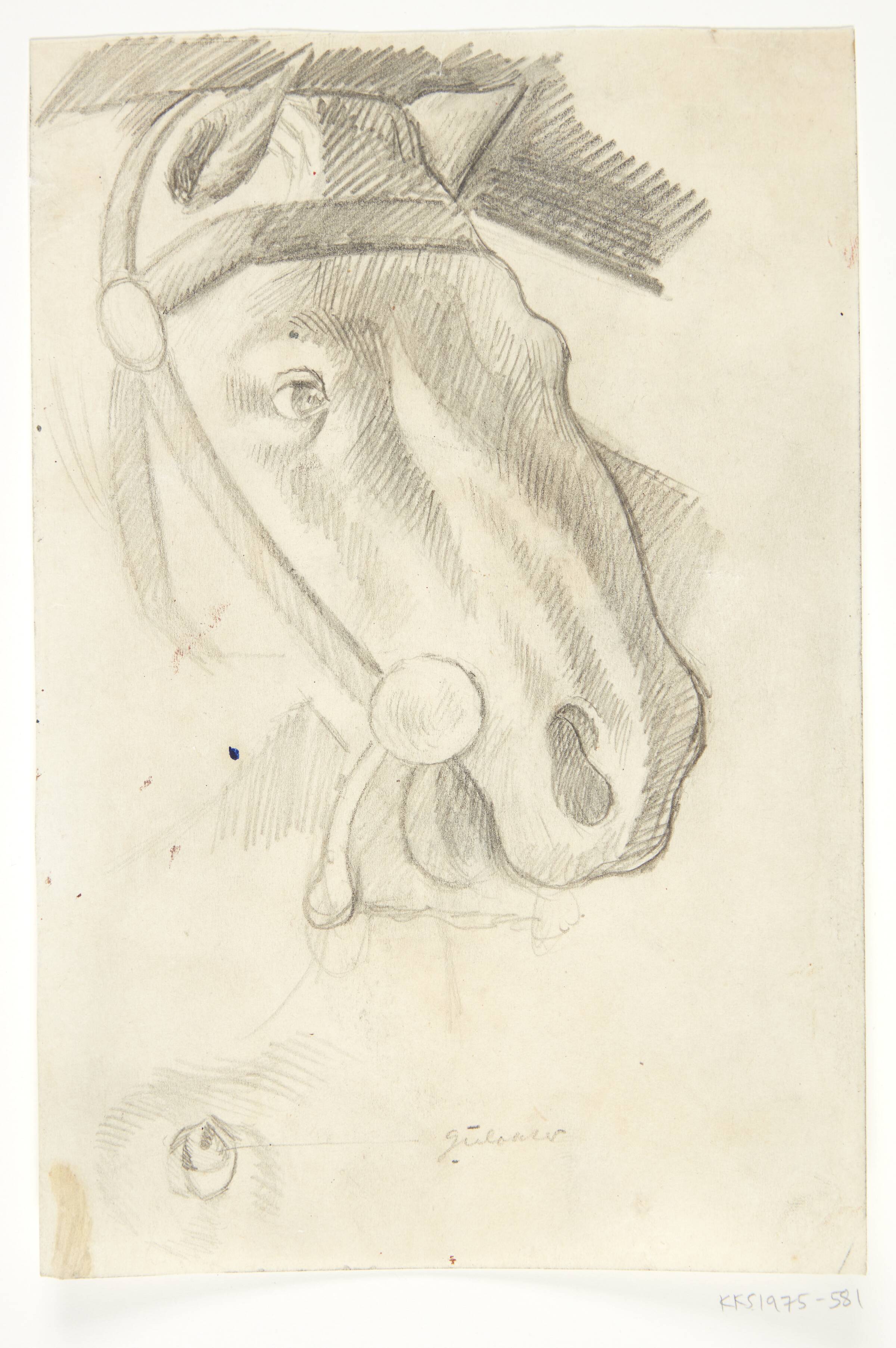 Hestehoved. Kompositionsskitse til P. Uccellos "La Battaglia", William Scharff, 1901-1959