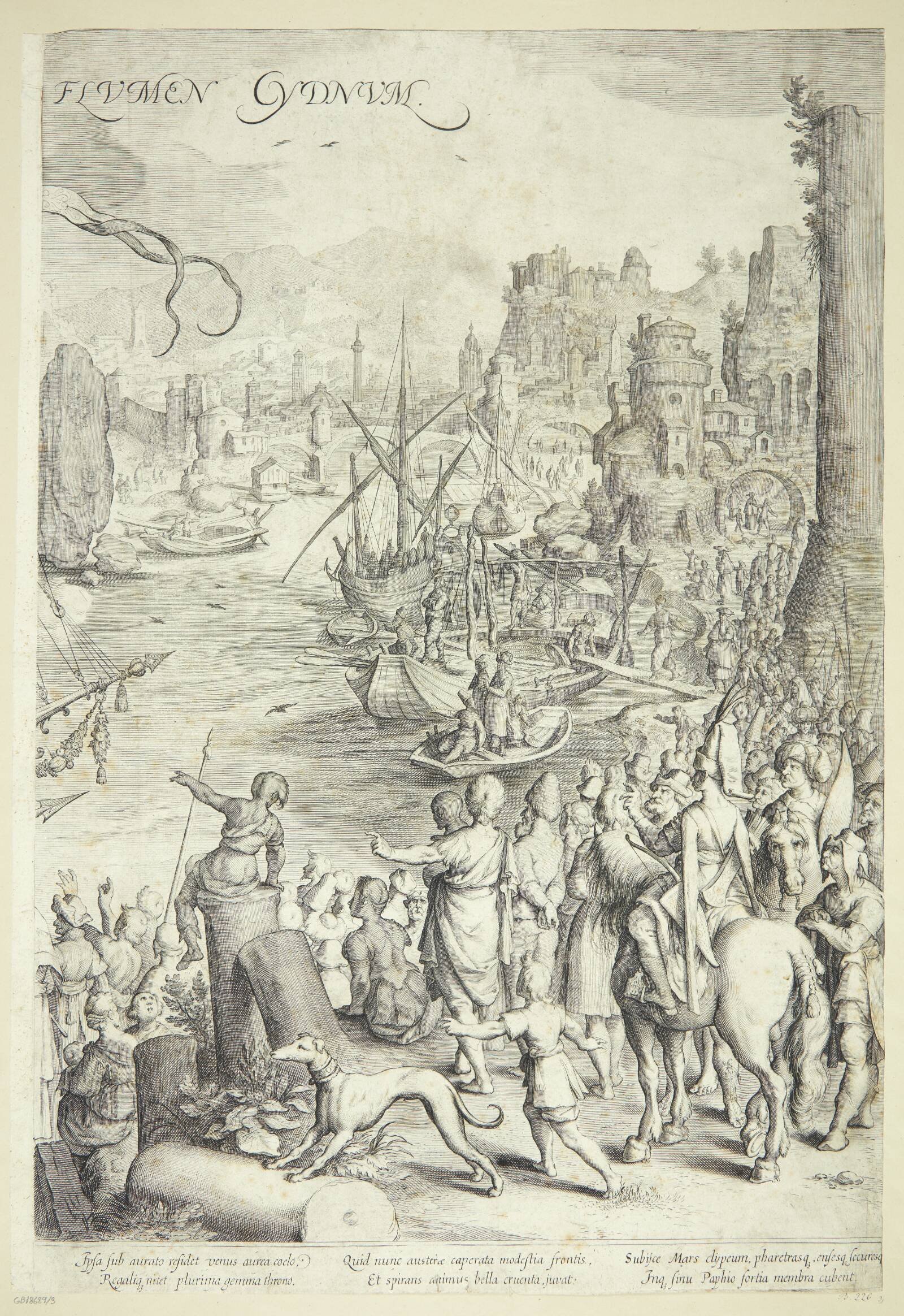 Kleopatra modtager Marcus Antonius, Jacob Matham, 1604-1608