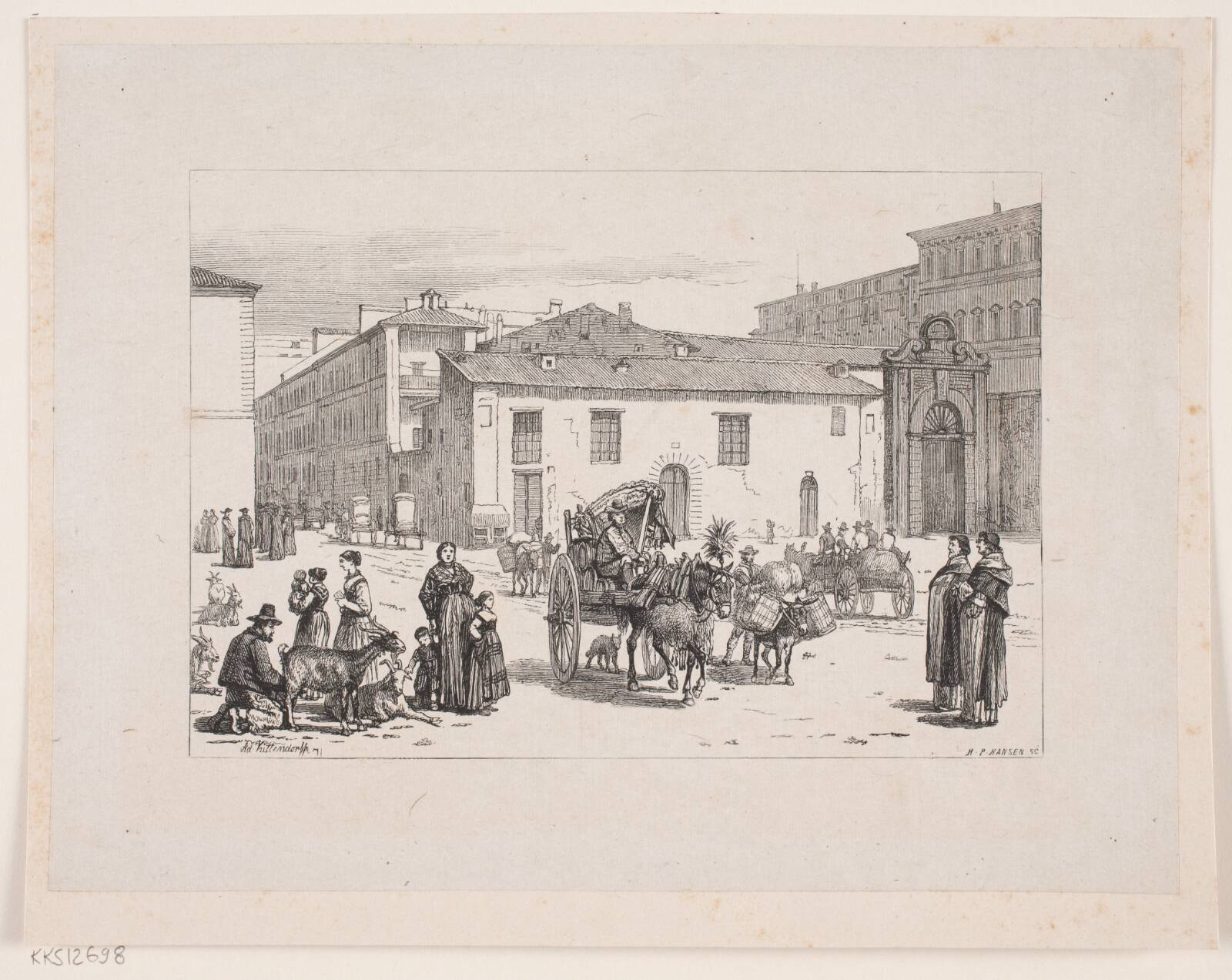 Italiensk Plads, H.P. Hansen, 1829-1899