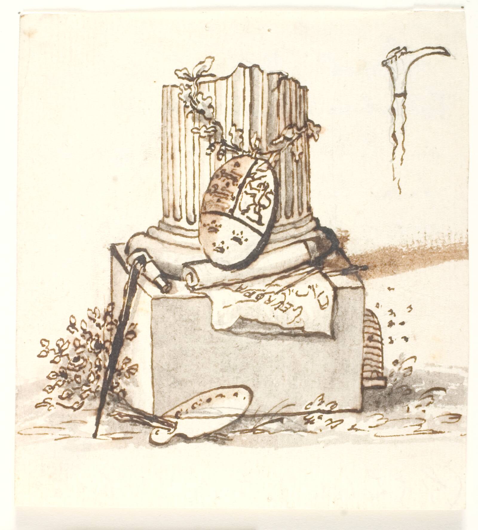 En brudt søjle, Gerhard Ludvig Lahde, 1765-1833