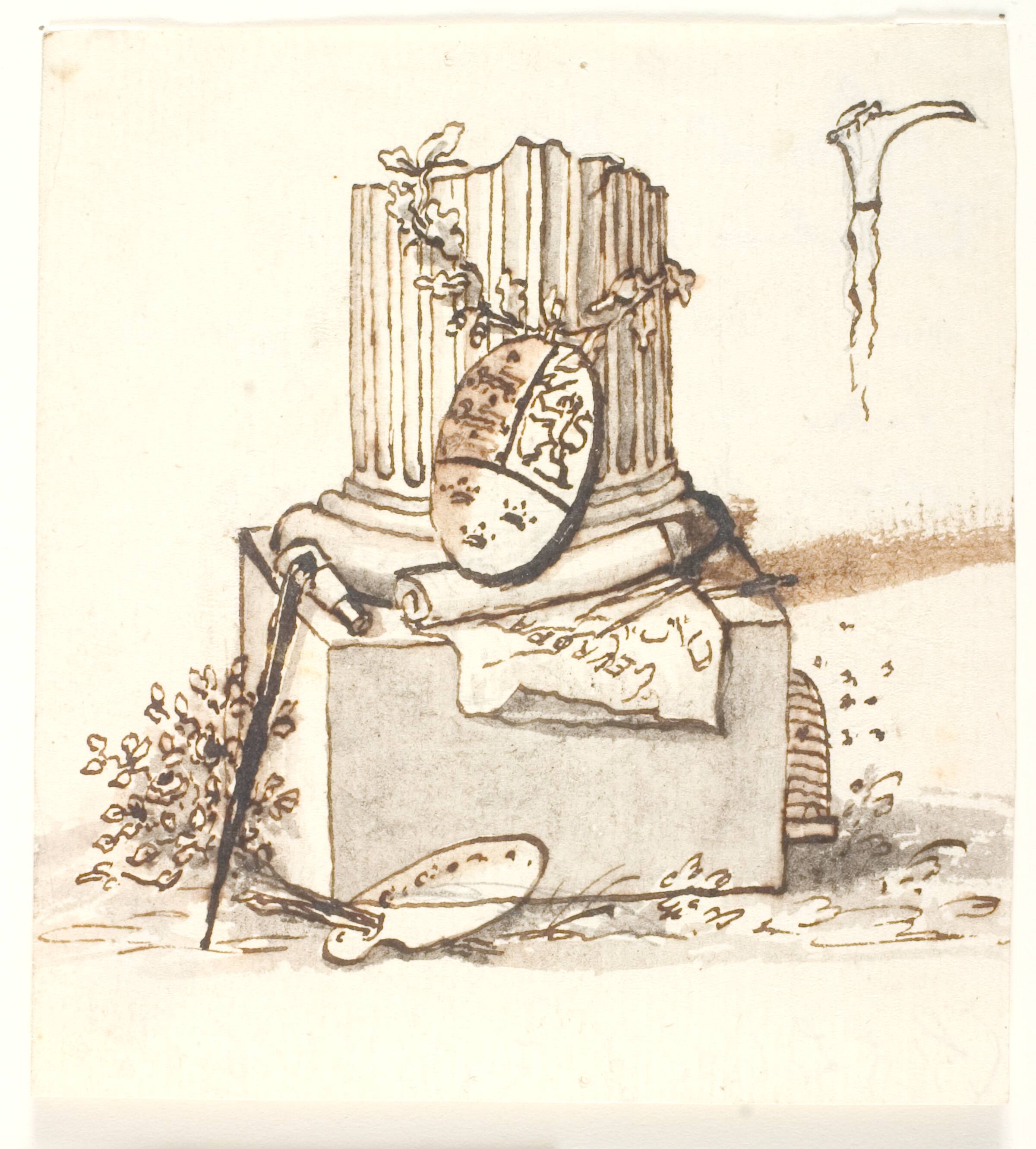 En brudt søjle, Gerhard Ludvig Lahde, 1765-1833