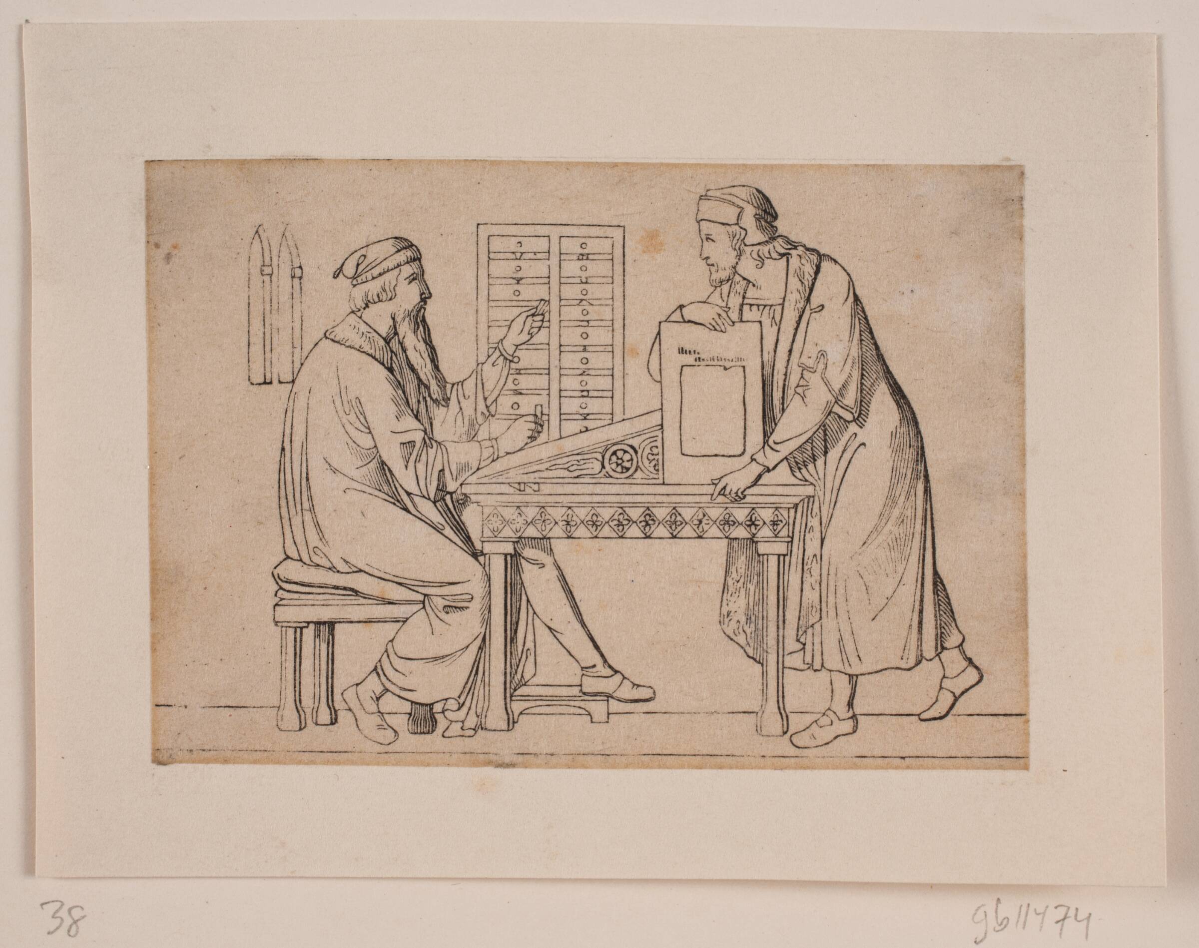 Johannes Guttenberg i sit værksted, Andreas Flinch, 1813-1872