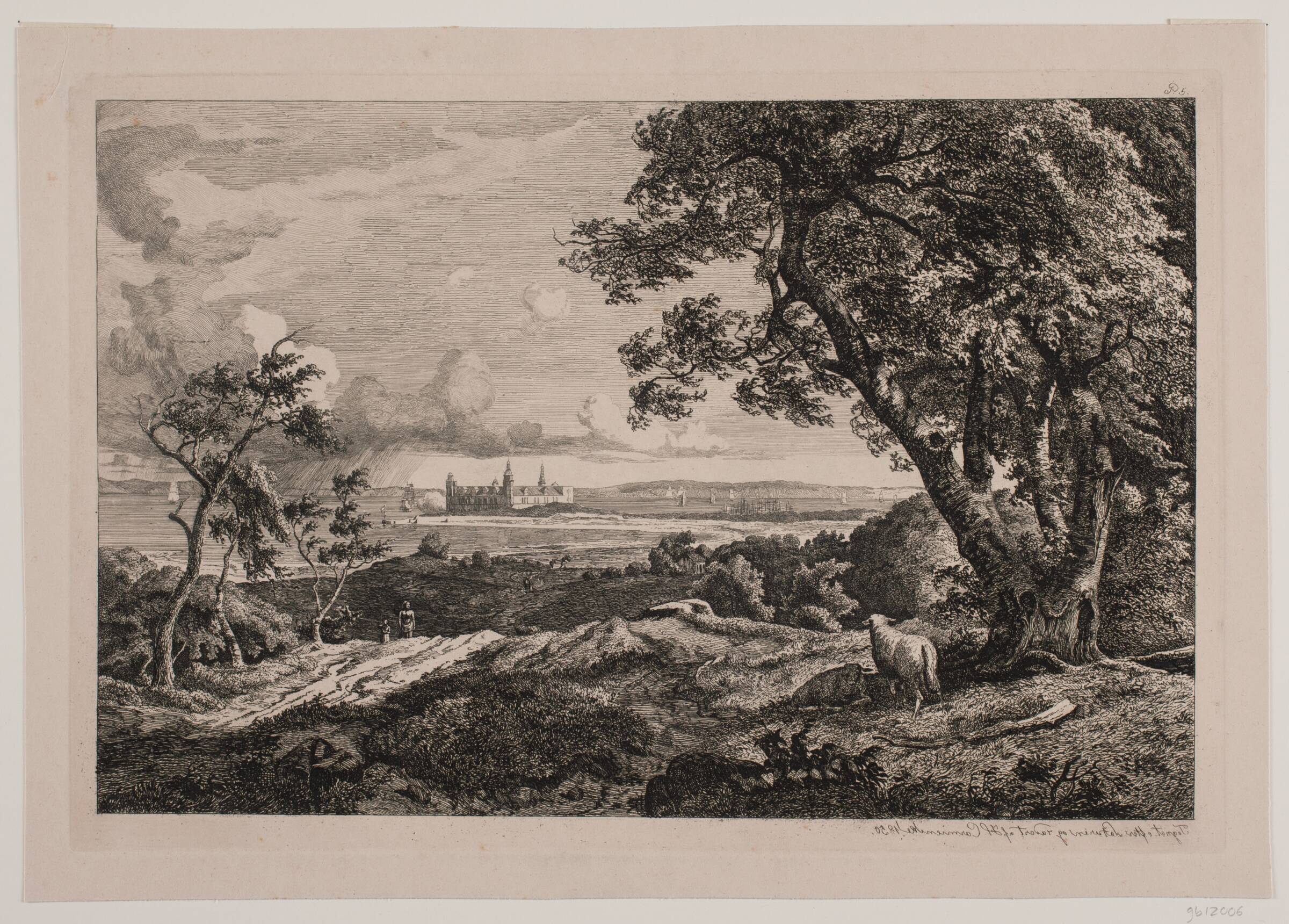 Parti ved stranden mellem Hellebæk og Helsingør, Hermann Carmiencke, 1850