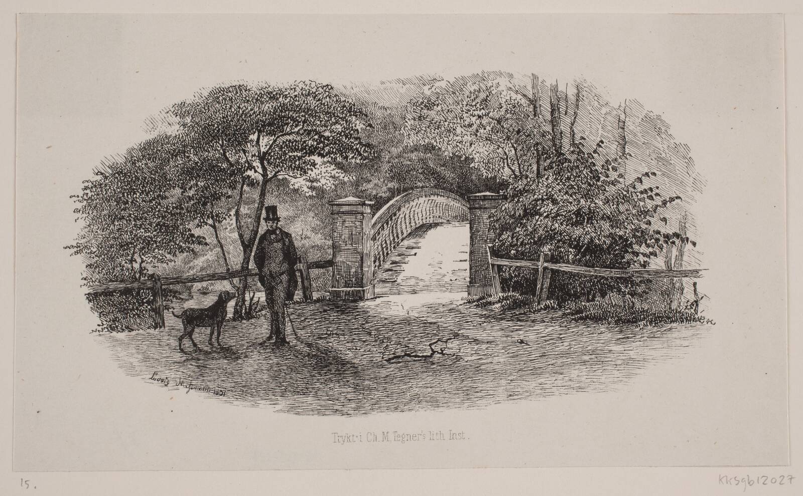 Parti af Frederiksberg Have, Ludvig Messmann, 1851