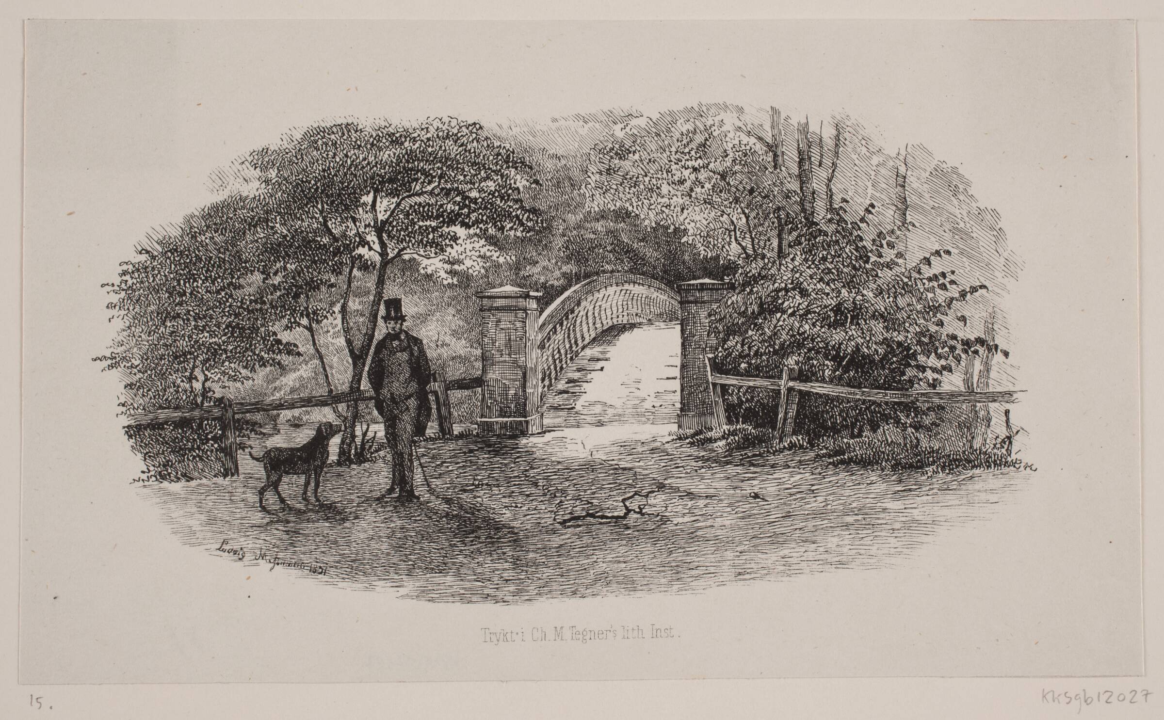 Parti af Frederiksberg Have, Ludvig Messmann, 1851