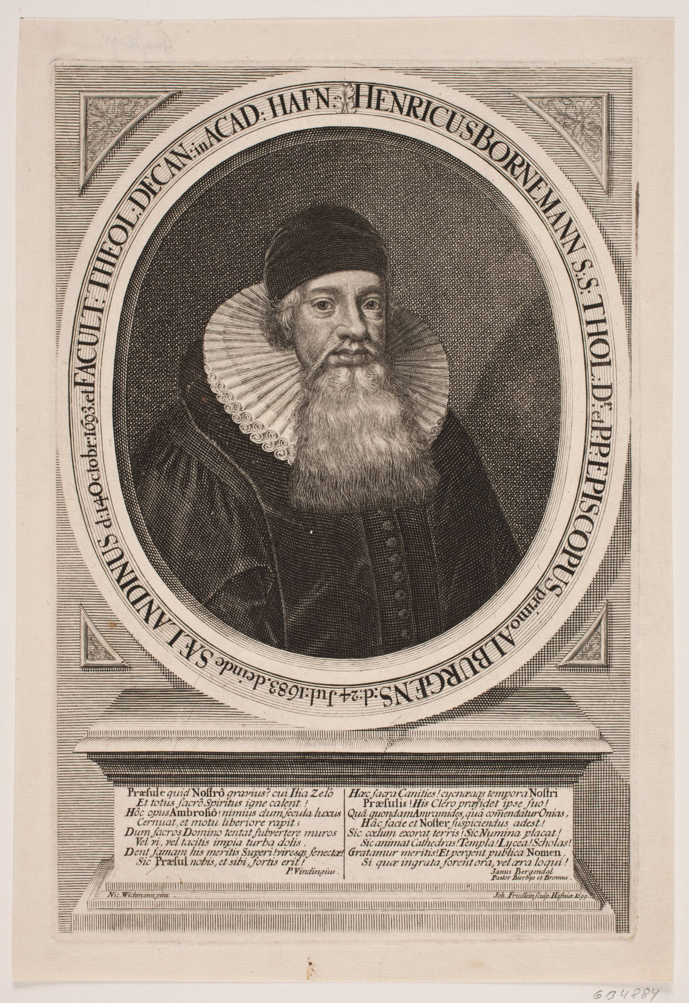 Portræt af biskop Henrik Bornemann, Johan Friedlein, 1699