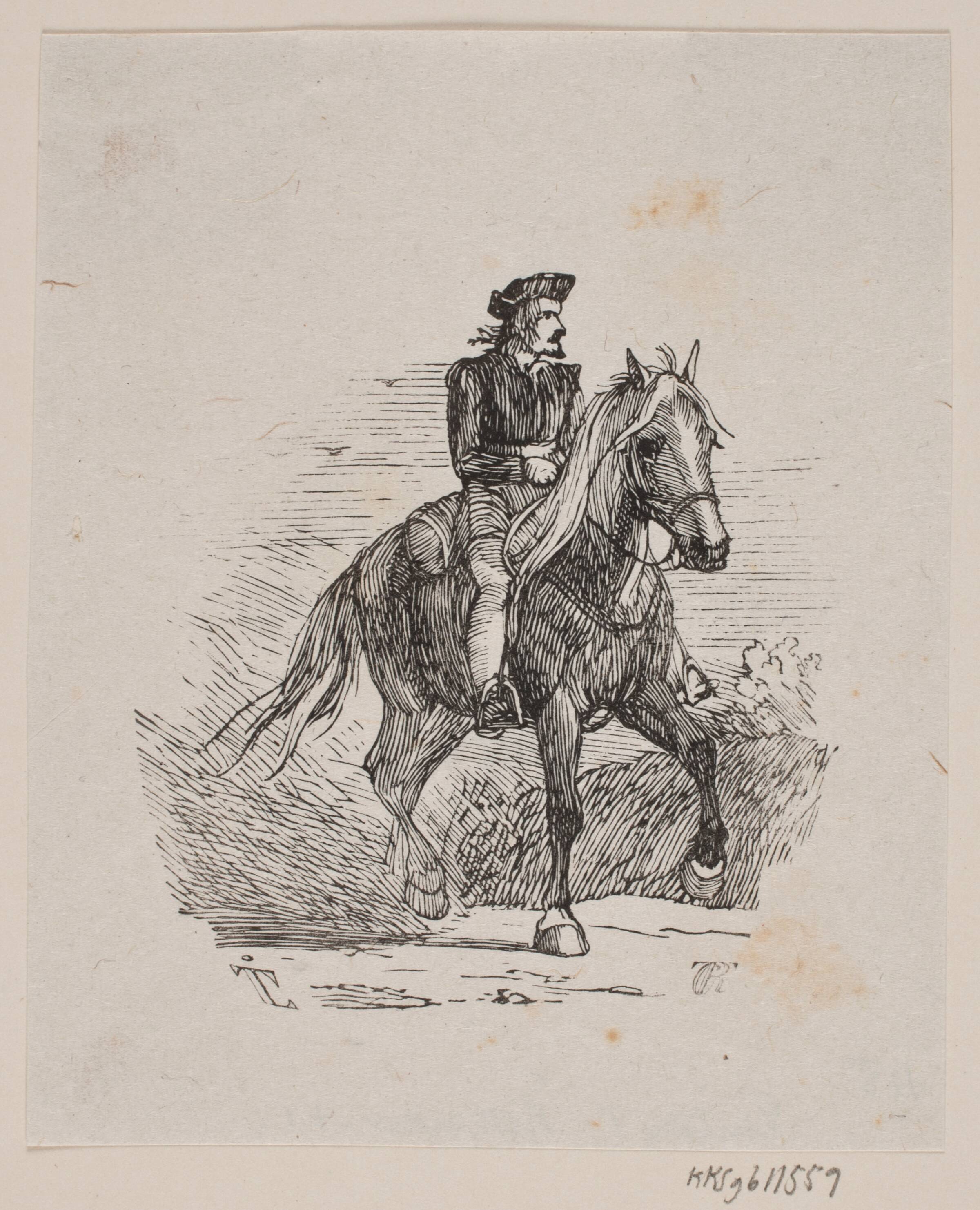 Rytter i middelalderlig dragt, Carl Peter Theodor Rothweiler, 1859