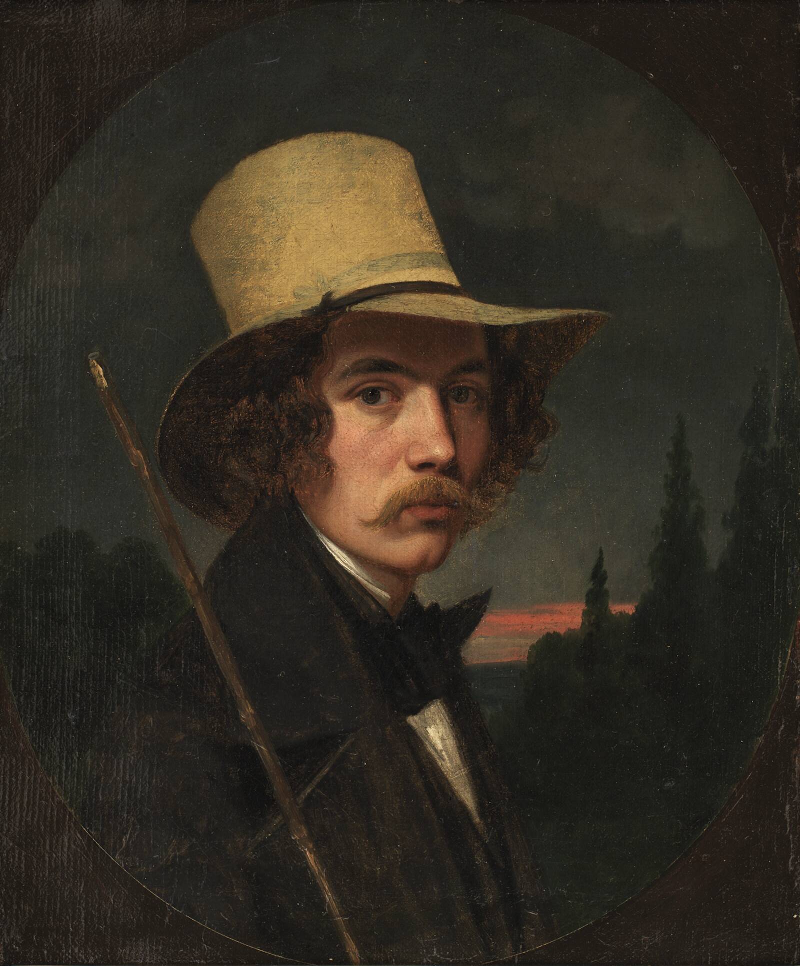Selvportræt, Andreas Herman Hunæus, 1843-1847