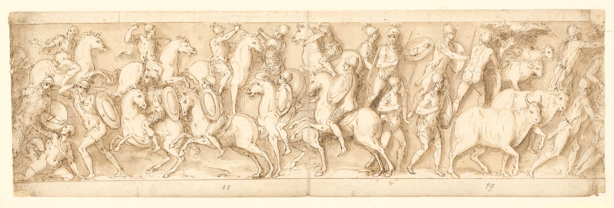 Angreb på germanerne; deres overhoveder tages til fange, Джованни Гуэрра, 1544-1618
