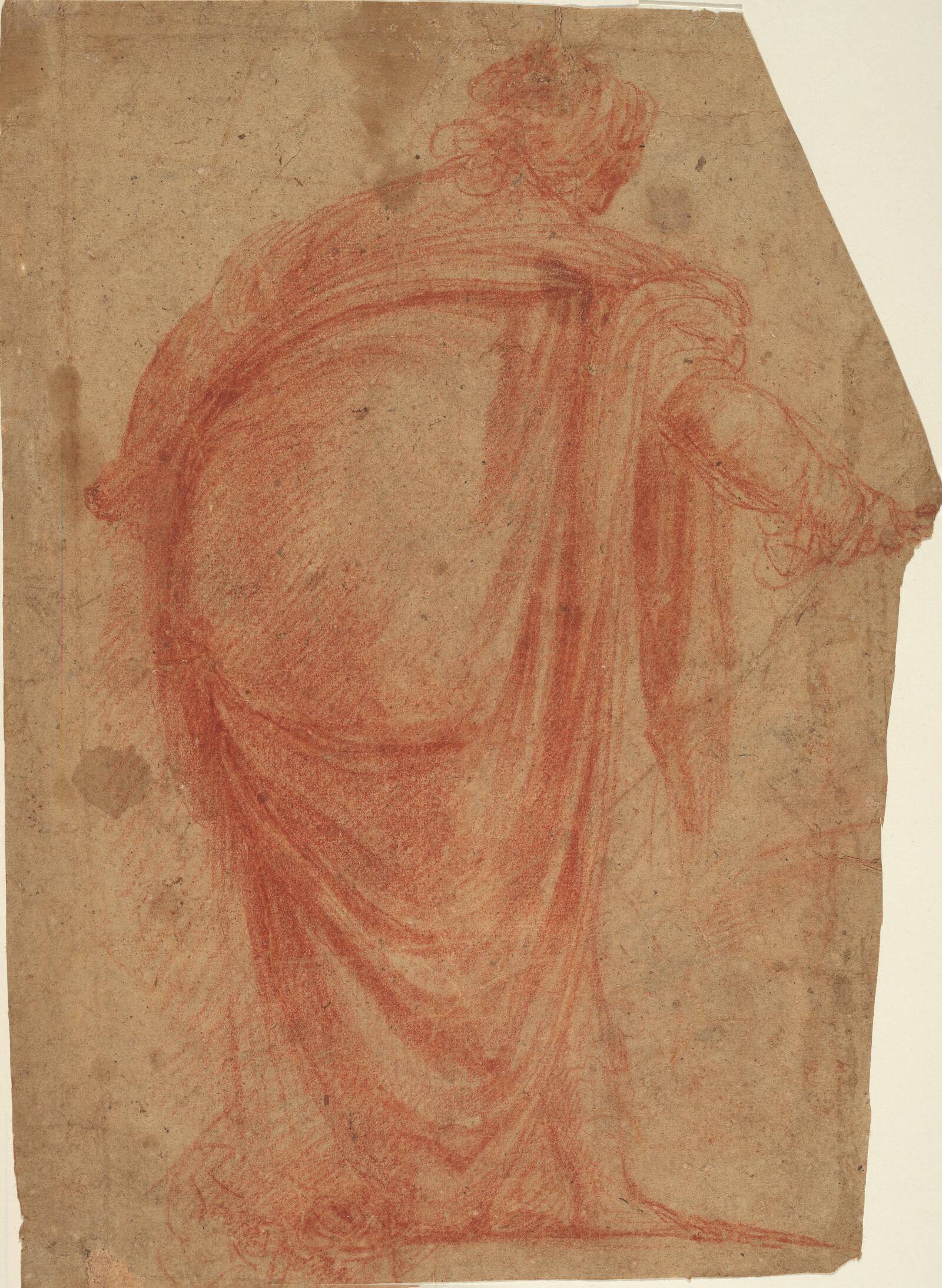 Svært draperet kvinde set bagfra, Francesco Montelatici, 1601-1661