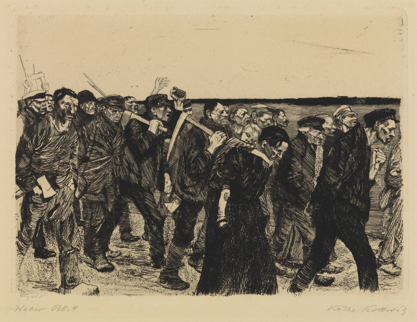 Ein Weberaufstand - Weberzug, Käthe Kollwitz, 1897-1898