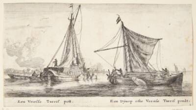 Frisisk tørvebåd og en skude fra Dijnop