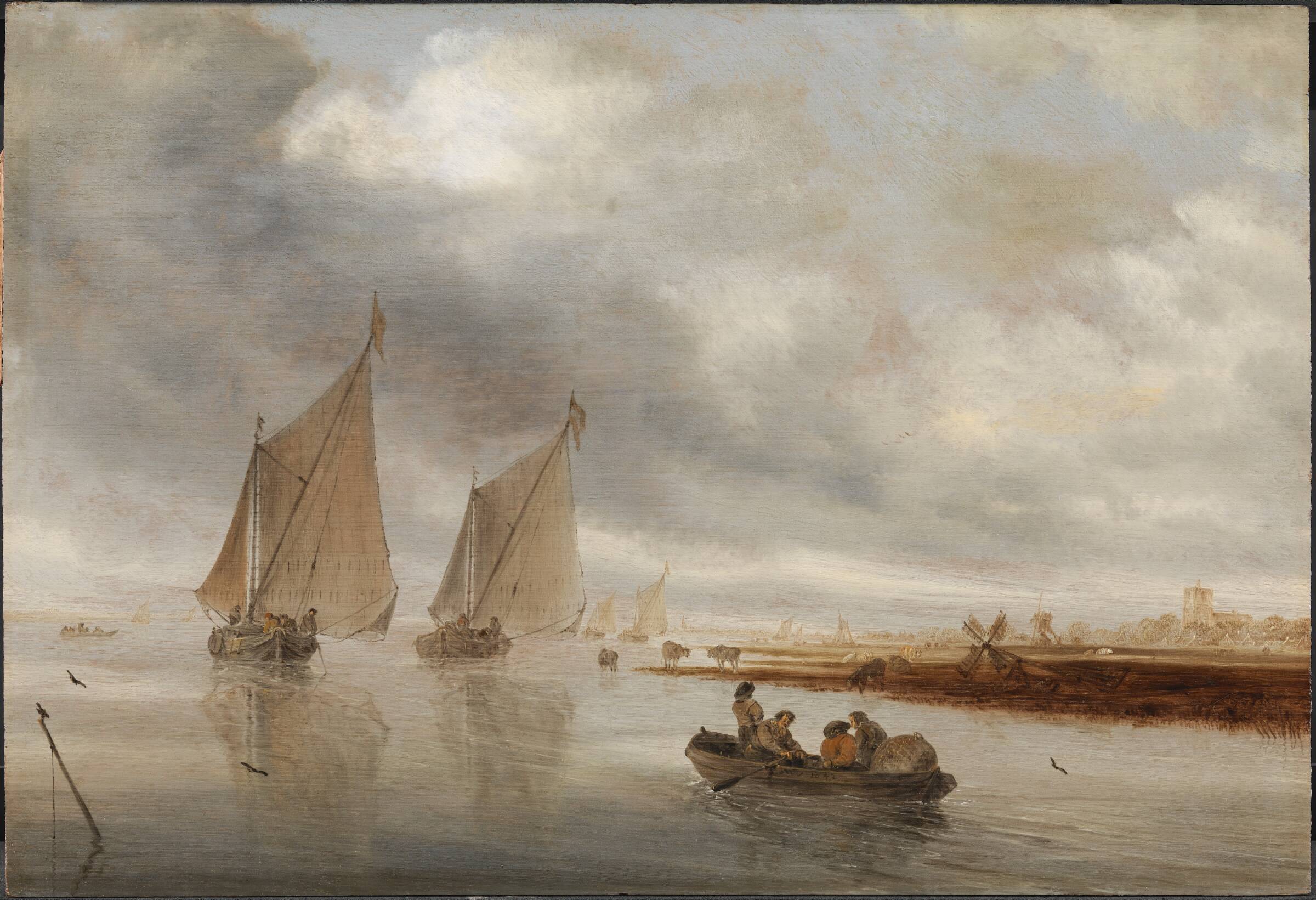 Flodlandskab, Salomon van Ruysdael, 1643