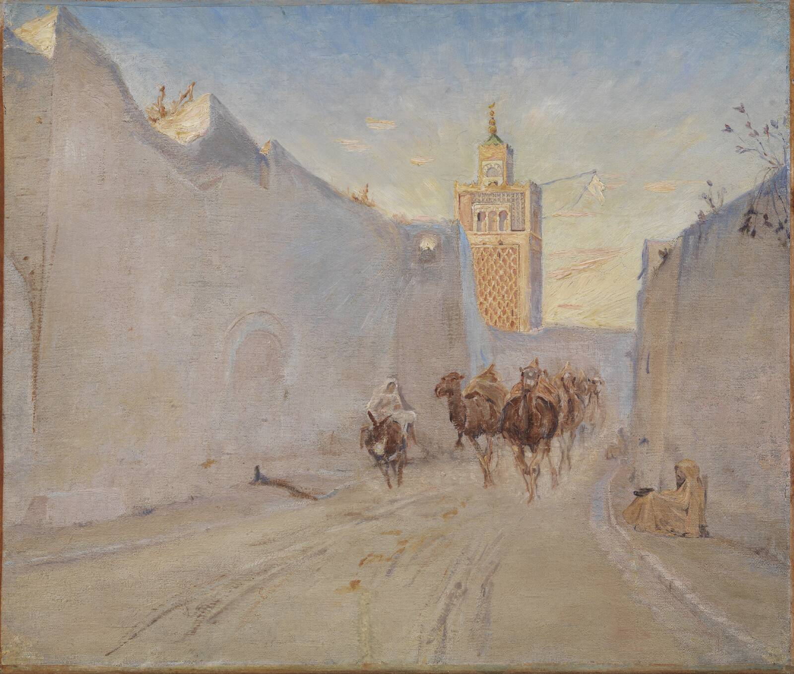 Gade med kameler i Tunis, Theodor Philipsen, 1882