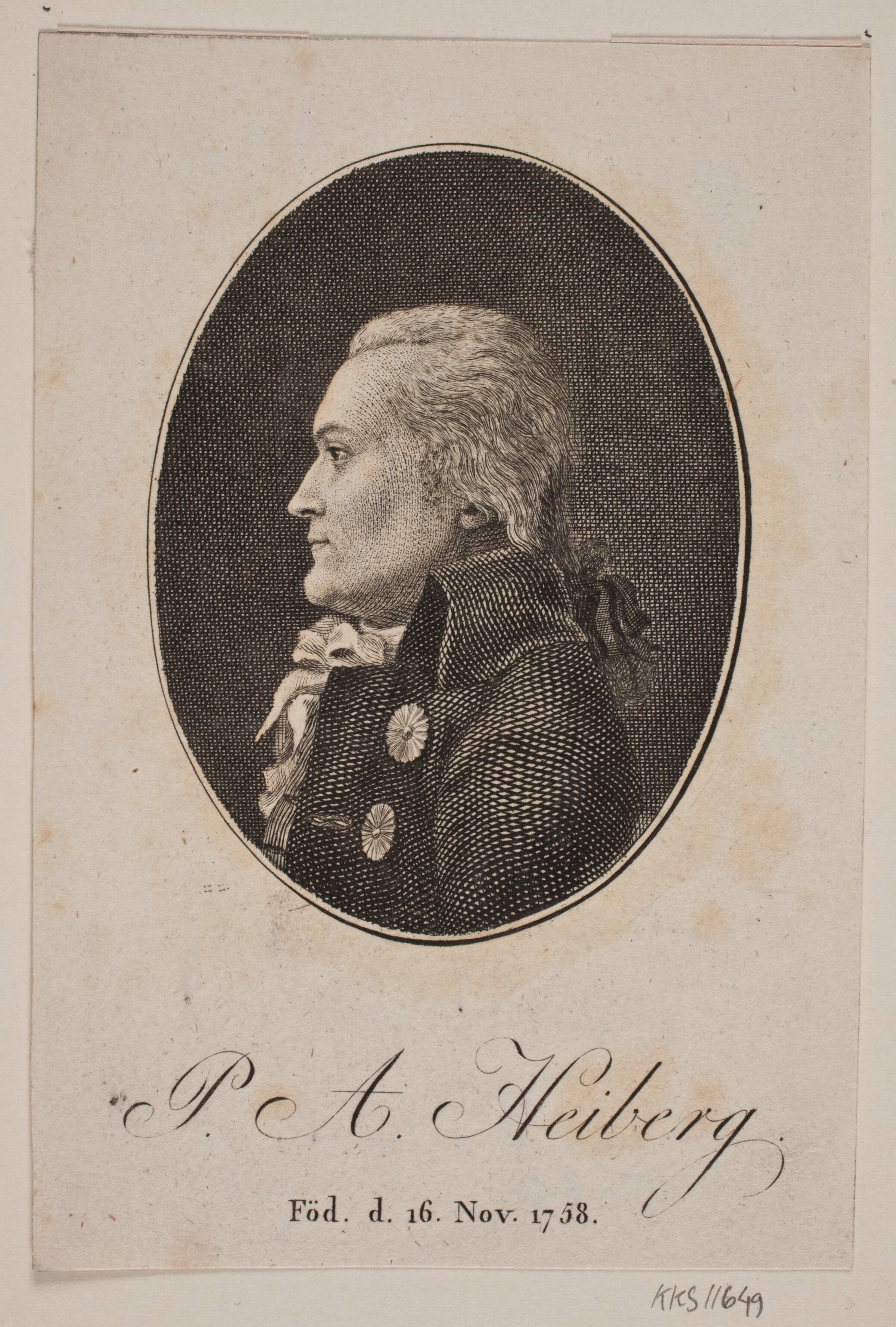 Portræt af P. A. Heiberg, Gerhard Ludvig Lahde, 1790