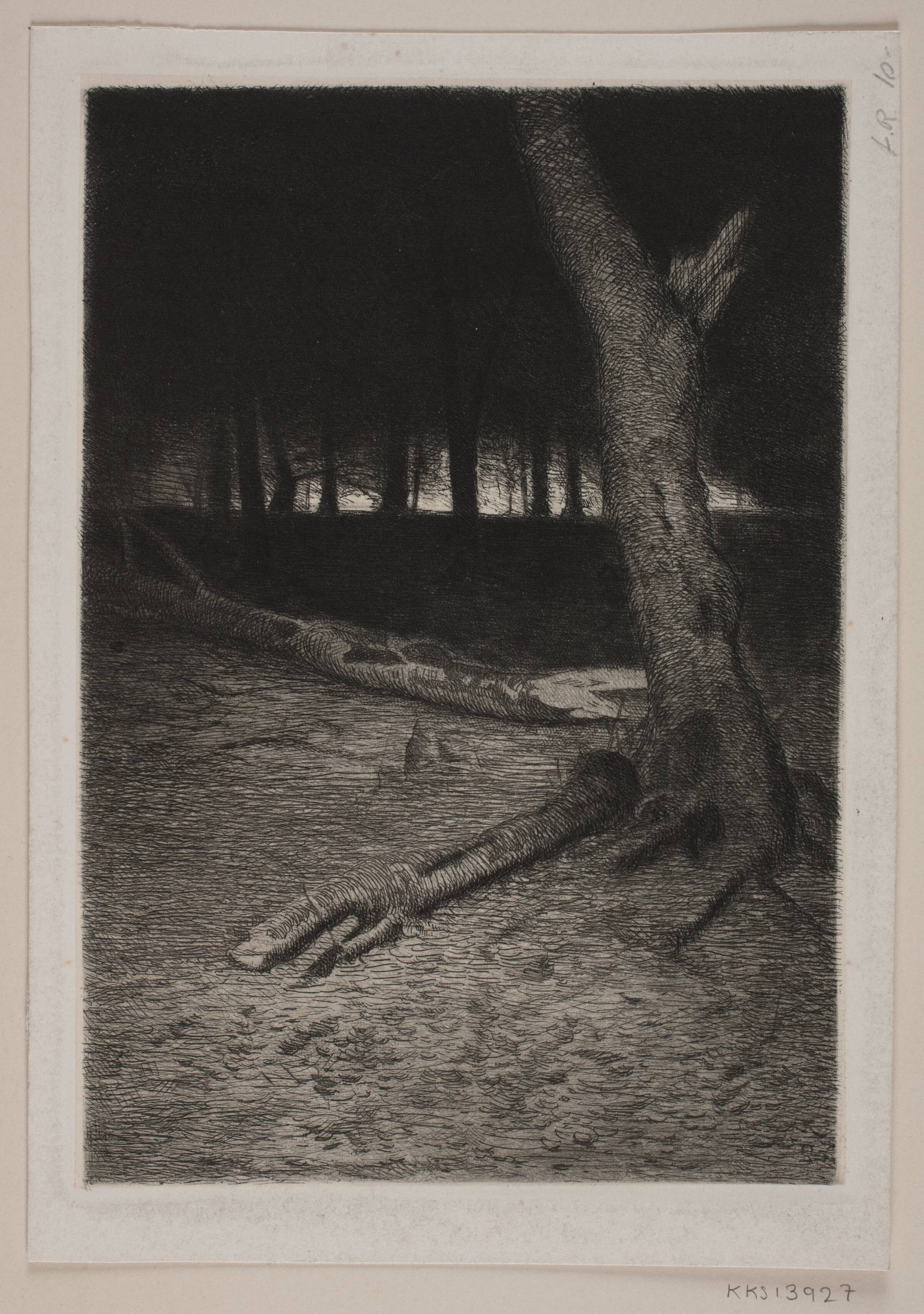 Skovindre. Aften, Thorvald Niss, 1842-1905