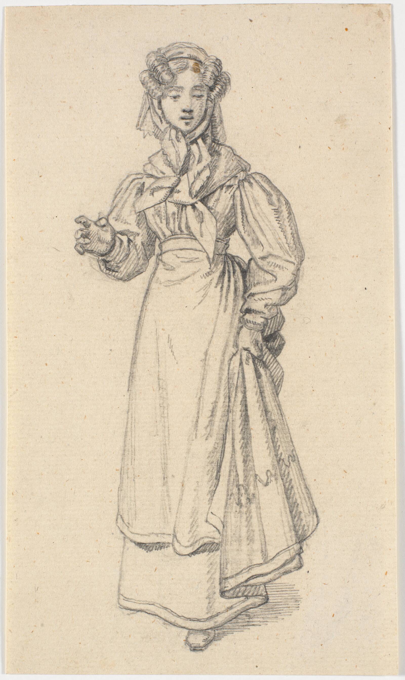Gående ung pige, Martinus Rørbye, 1828-1830