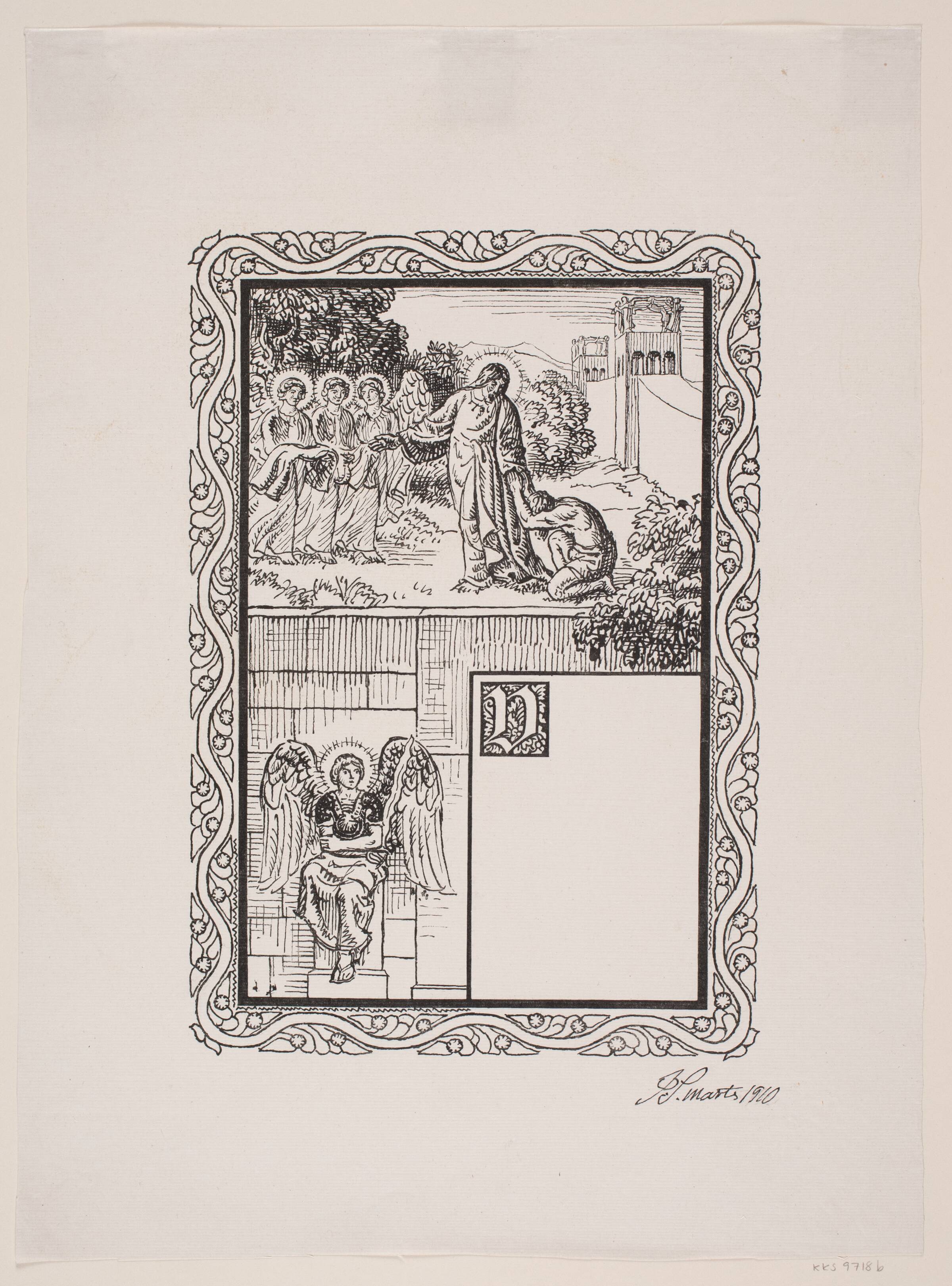 Kristus leder røveren i Paradis, Waldemar Bøhme, 1910-1915