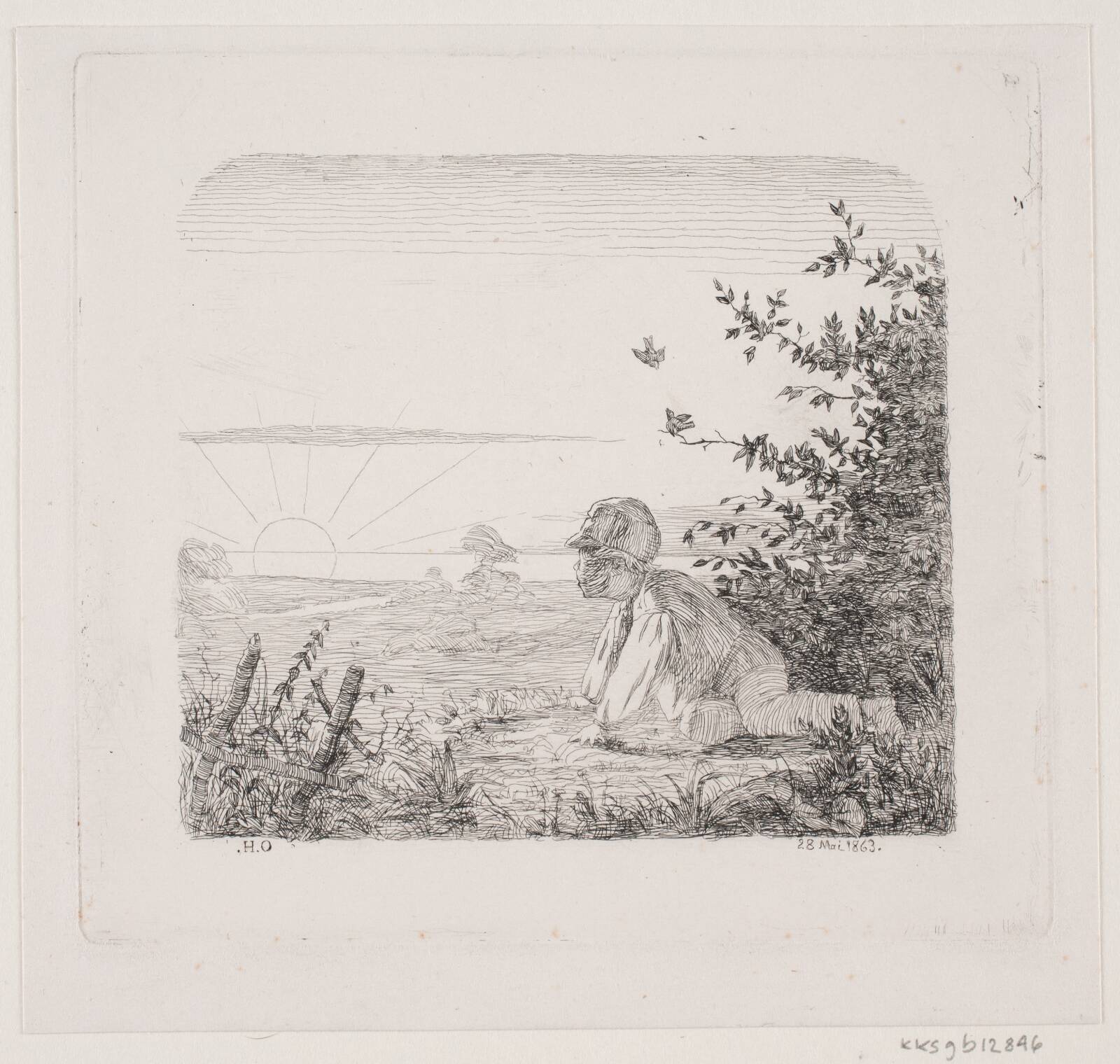 Drengen og solen, Otto Haslund, 1863