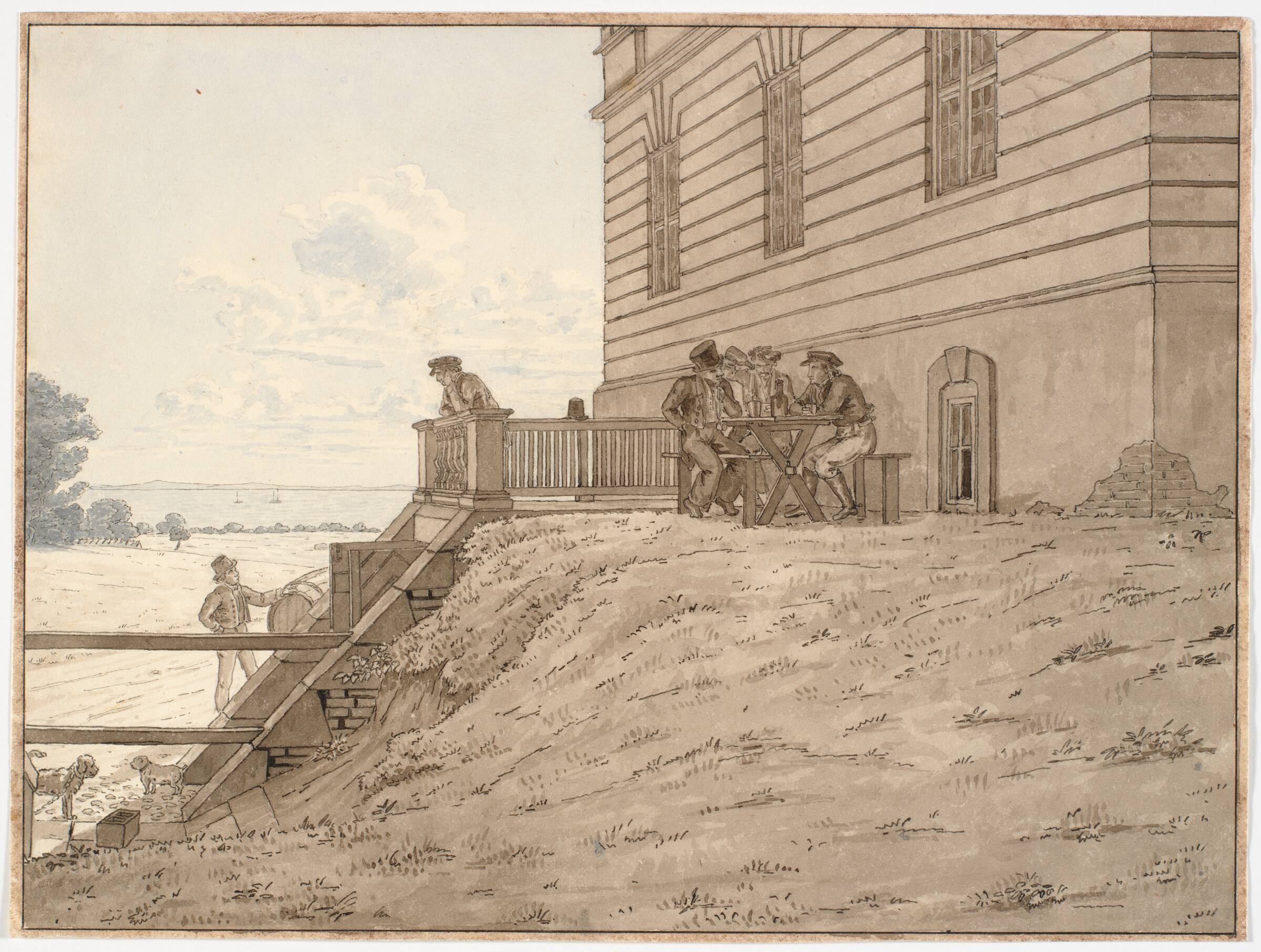 Parti ved Eremitagen, med udsigt til Stranden, Martinus Rørbye, 1826