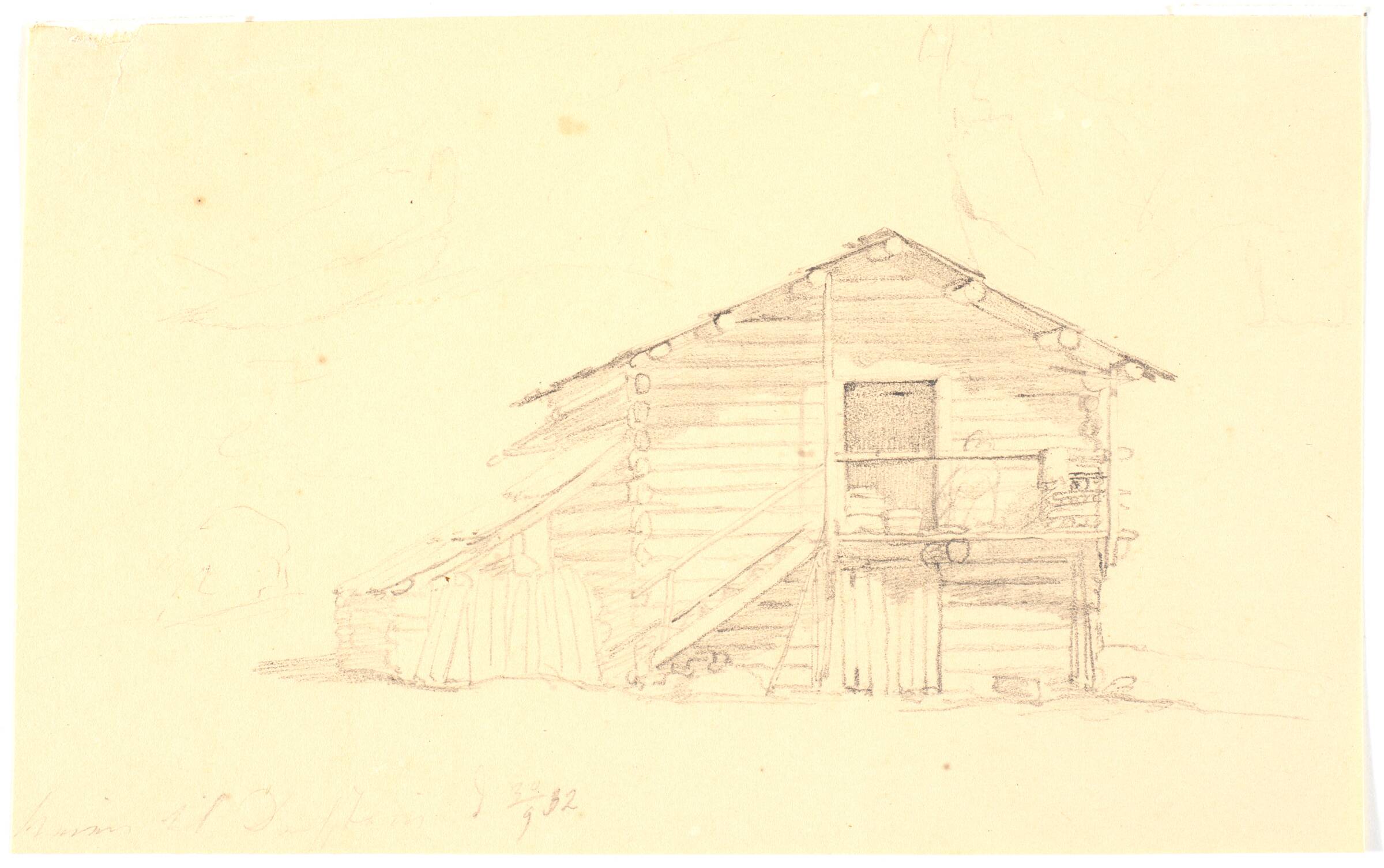 Træhus på vejen til Dachstein, Wilhelm Bendz, 1832