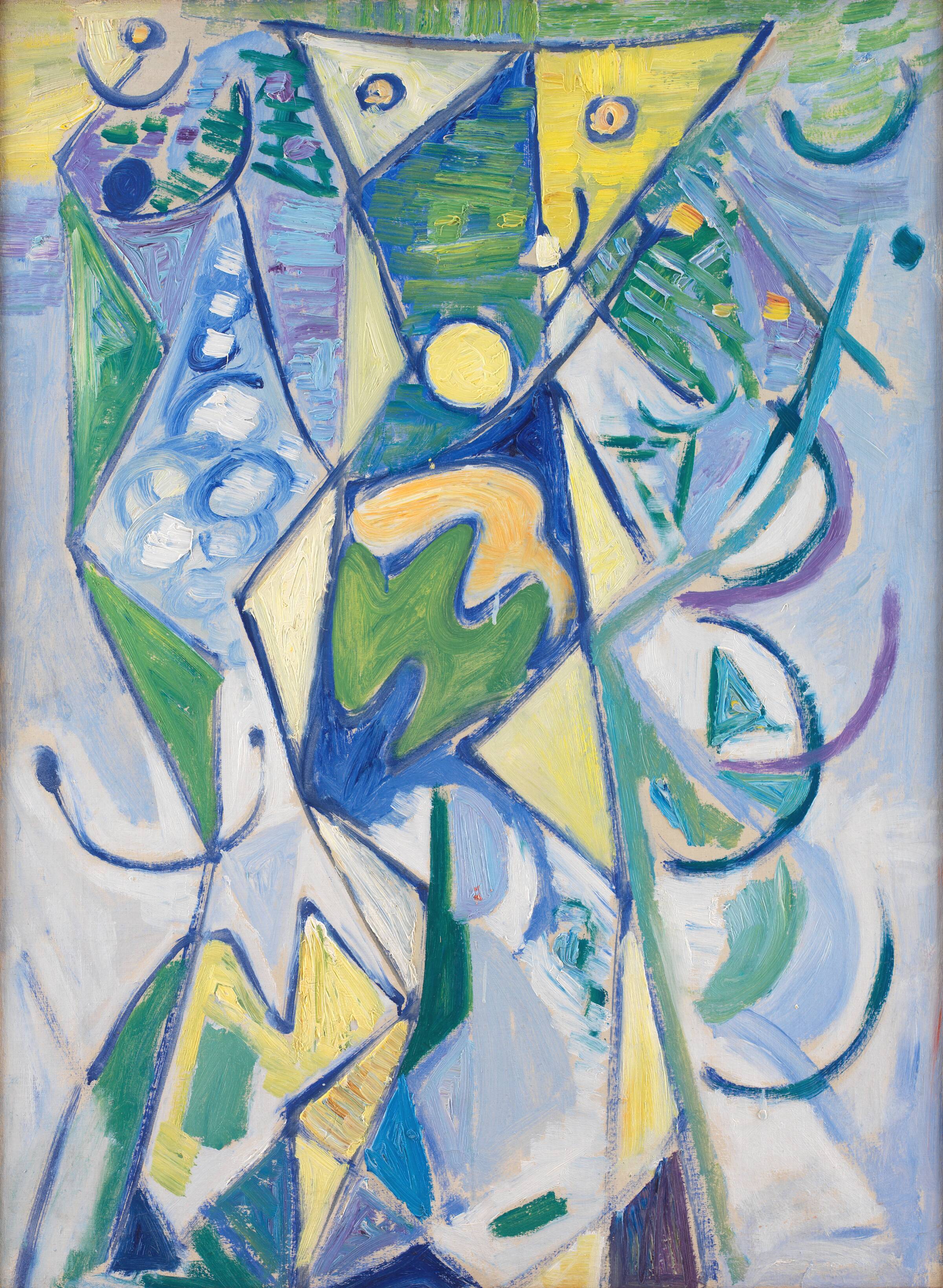 Blå linier. Cagnes, Egill Jacobsen, 1947