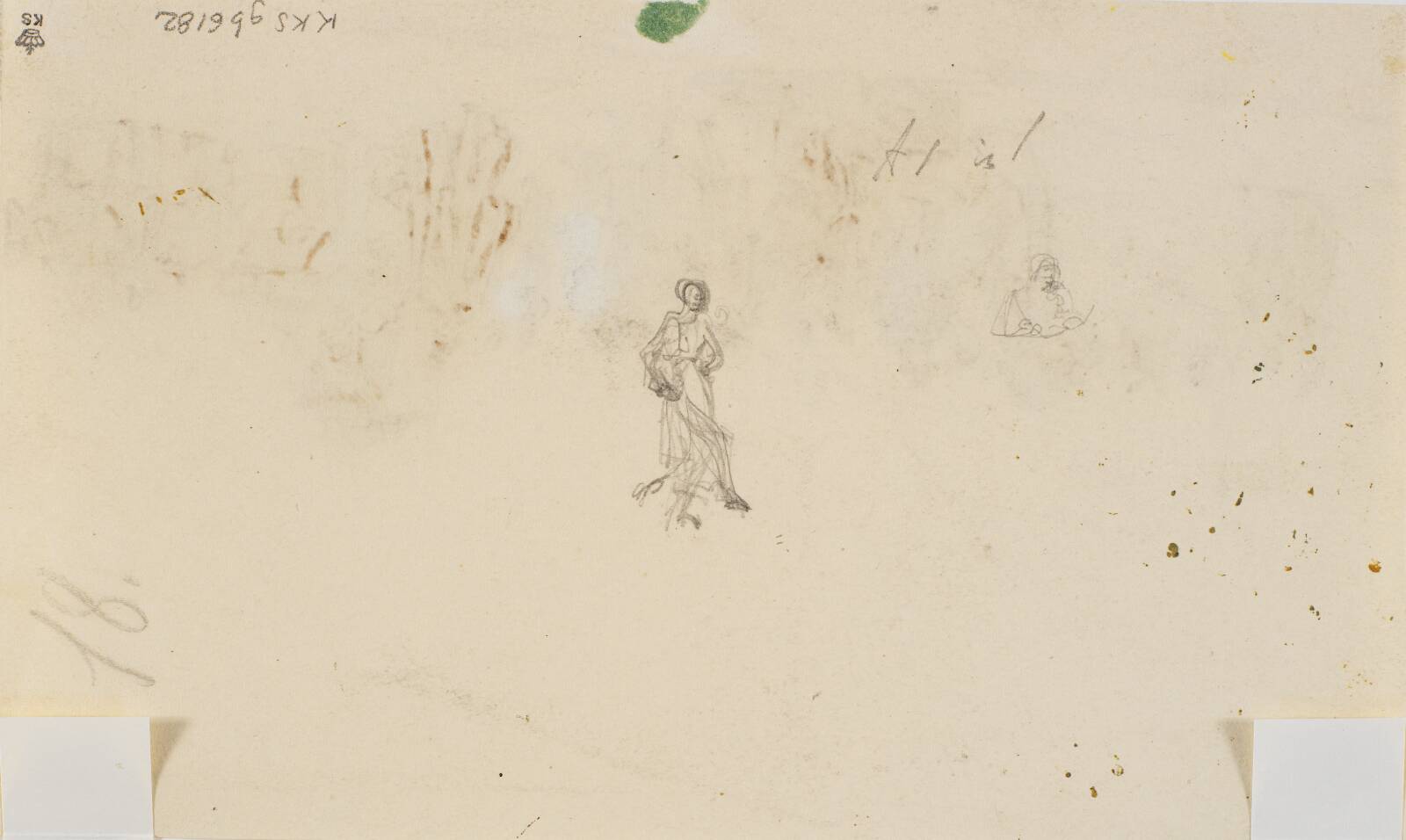 Blyantsrids af dansende kvinde, Martinus Rørbye, 1832