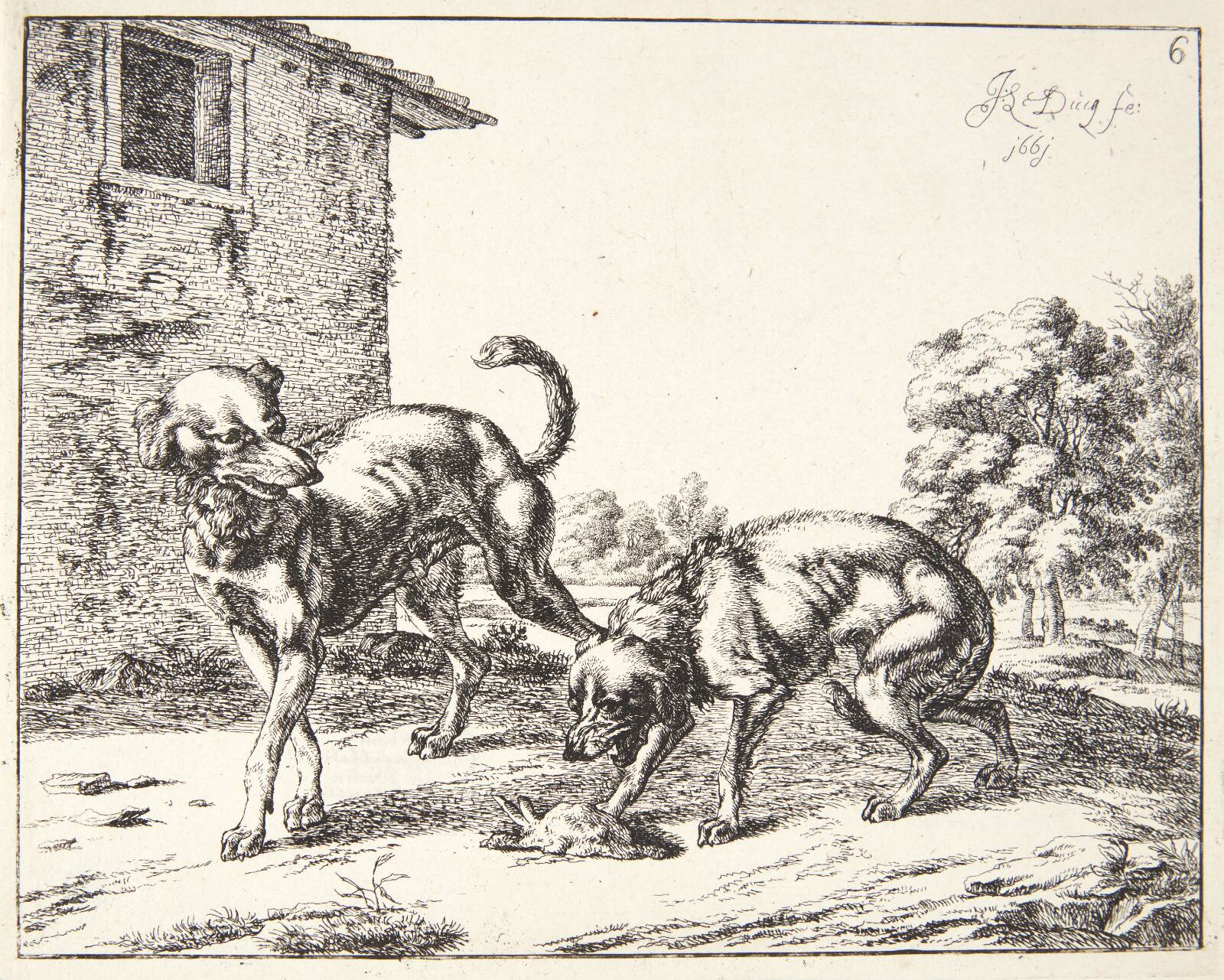 En jaloux hund, Johan le Ducq, 1661
